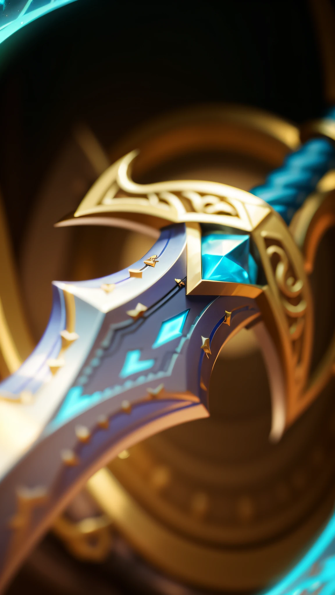 a close up of a person with a sword in a game, league of legends inventory item, The sword, Rod arm sword, nasus, arcane jayce, league of legends arcane, shinning sword, war blade weapon, gold sword, medievil spear, Golden sword, epic legends game icon, leblanc, POLEARM，8k，high qulity，high detal，tmasterpiece，hyper HD，The is very detailed