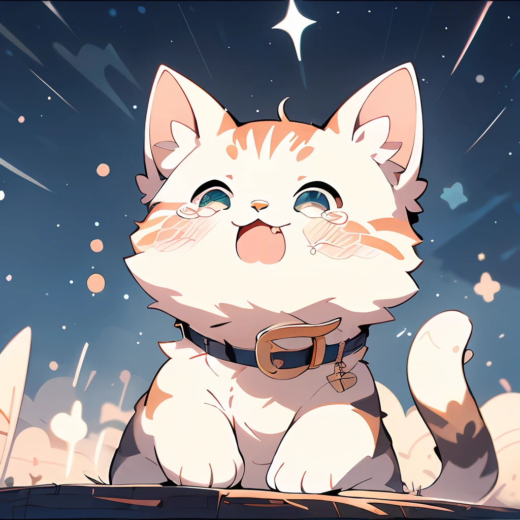 ,(Masterpiece:1.2, High quality),
No Man, cat, :3, Animal focus, Animal, Random background, view the viewer, Crying, Background with, Touched,Soft lines,Soft light,The stars are arranged irregularly,Catch big fish,Traces of rain,Wait for the rain to stop,soft filter,Background bokeh