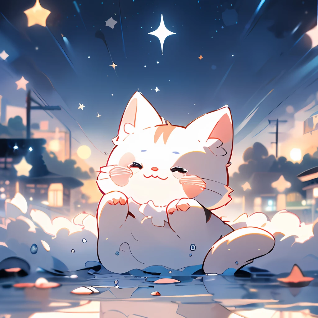 ,(Masterpiece:1.2, High quality),
No Man, cat, :3, Animal focus, Animal, starryskybackground, view the viewer, Crying, greybackground, touched,Soft lines,Soft light,As estrelas,Caught the big fish,rainwater,soft filter,Background bokeh