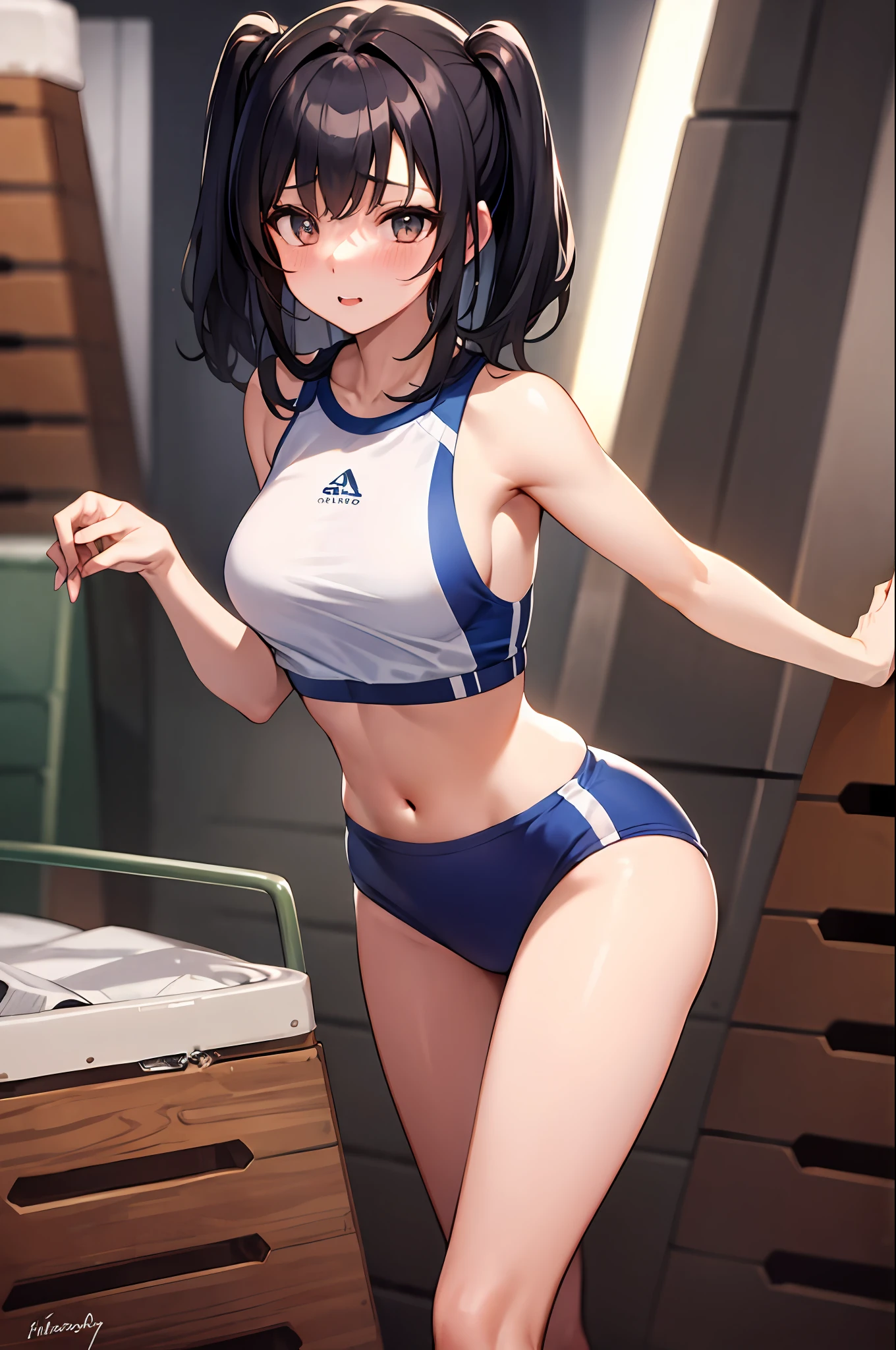 gym storeroom, 1girl,, masterpiece, best quality, highly detailed