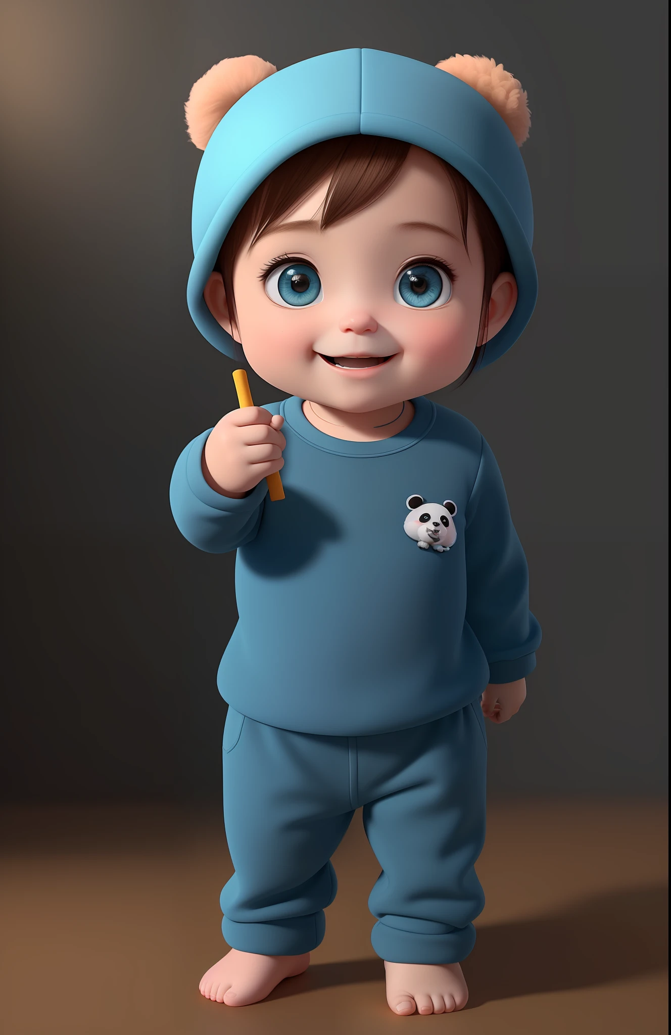 (masterpiece), (best quality), (ultra-detailed), (full body:1.2), Super cute, Baby, Pixar, Baby panda in pajamas, Big bright eyes, Fluffy, Smile, Delicate and fine, Fairy tales, Incredibly high detailed, Pixar style, Bright color palette, Natural light, Simple background with pure color, Octane render, Trending on Artstation, Gorgeous, Ultra wide angle, 8k, HD, Realistic