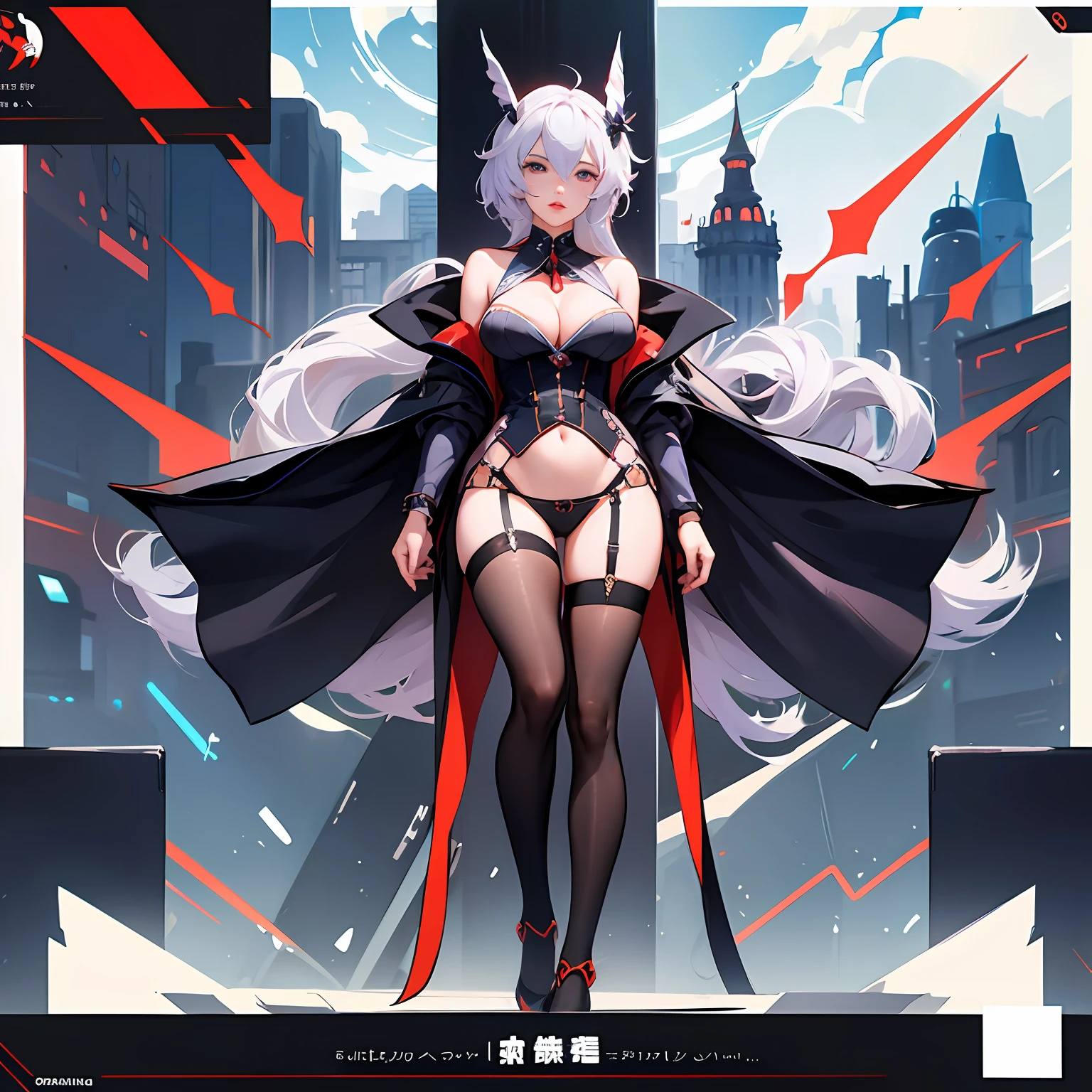 Highest image quality,Master quality,Kafka of the Honkai Planet Railway,huge tit,deep v big breasts,black lence stockings,Charming
