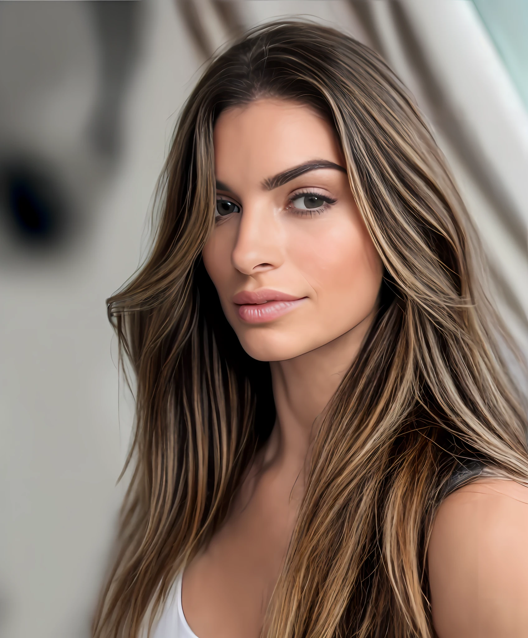A closeup of a woman with long hair and a thin-strap black dress, morena com cabelos loiros tingidos, Cabelos castanhos claros separados, Alana Fletcher, Angelina Stroganova, cabelos borwn claros, julia sarda, Retrato Sophie Mudd, Anastasia Ovchinnikova, foto de uma mulher bonita, julia gorokhova, cabelos longos de cor castanha, penteado liso, tattoo on upper arm, neck tattoo, (cabelo detalhado, (cabelo realista), (obra-prima, melhor qualidade, alta resolução: 1.4), 1mulher, Linda, textura dos poros da pele, cabelo loiro, disco Rigido, fotografia, filmes, cinemactic, realista, (8k, Foto RAW, melhor qualidade, obra-prima: 1.2), (realista, realista: 1.33), melhor qualidade, olhos detalhados castanhos, olhos marcantes, majo, natural lightting, profundidade de campo, Films, pele enrugada, sharp looking portrait, detalhado e realista de uma mulher, (sardas:0,5) , looking-into-camera, Chapped lips, soft natural lighting, fotografia de retrato, magic photography, lighting dramatic, Foto realism, ultra-detalhado, intimate portrait composition, Leica 50mm | | | | | |, F1. 4