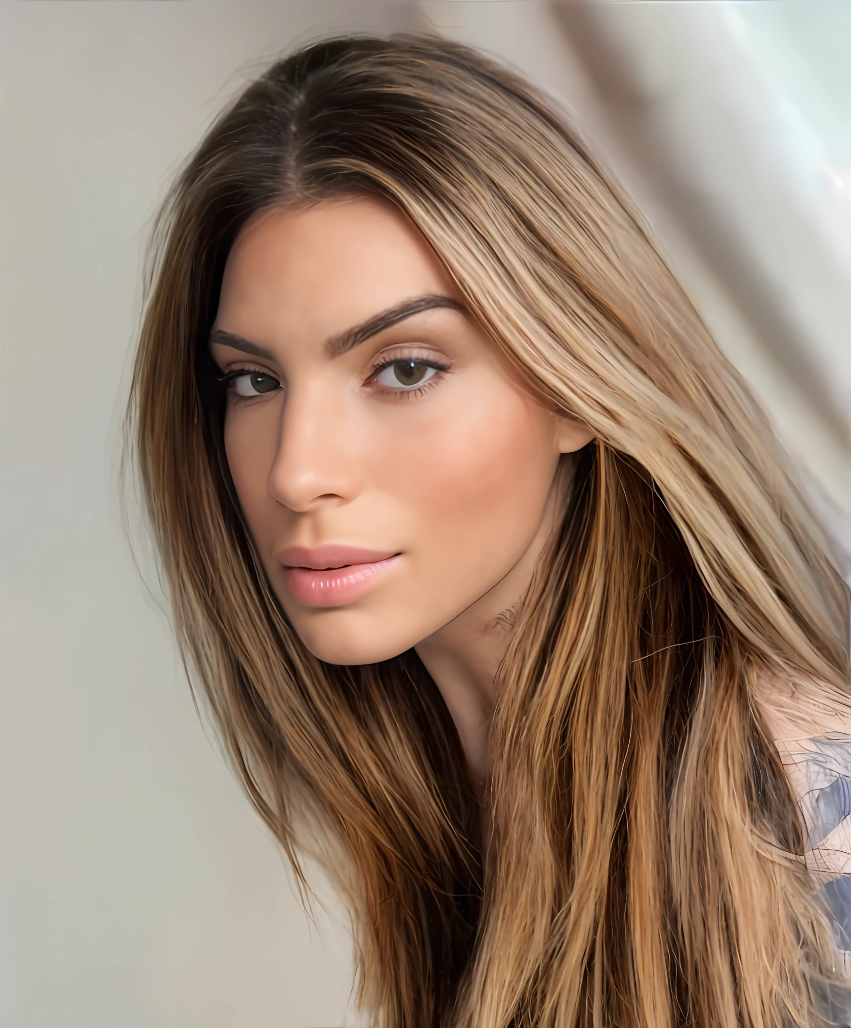 A closeup of a woman with long hair and a thin-strap black dress, morena com cabelos loiros tingidos, Cabelos castanhos claros separados, Alana Fletcher, Angelina Stroganova, cabelos borwn claros, julia sarda, Retrato Sophie Mudd, Anastasia Ovchinnikova, foto de uma mulher bonita, julia gorokhova, cabelos longos de cor castanha, penteado liso, tattoo on upper arm, neck tattoo, (cabelo detalhado, (cabelo realista), (obra-prima, melhor qualidade, alta resolução: 1.4), 1mulher, Linda, textura dos poros da pele, cabelo loiro, disco Rigido, fotografia, filmes, cinemactic, realista, (8k, Foto RAW, melhor qualidade, obra-prima: 1.2), (realista, realista: 1.33), melhor qualidade, olhos detalhados castanhos, olhos marcantes, majo, natural lightting, profundidade de campo, Films, pele enrugada, sharp looking portrait, detalhado e realista de uma mulher, (sardas:0,5) , looking-into-camera, Chapped lips, soft natural lighting, fotografia de retrato, magic photography, lighting dramatic, Foto realism, ultra-detalhado, intimate portrait composition, Leica 50mm | | | | |, F1. 4