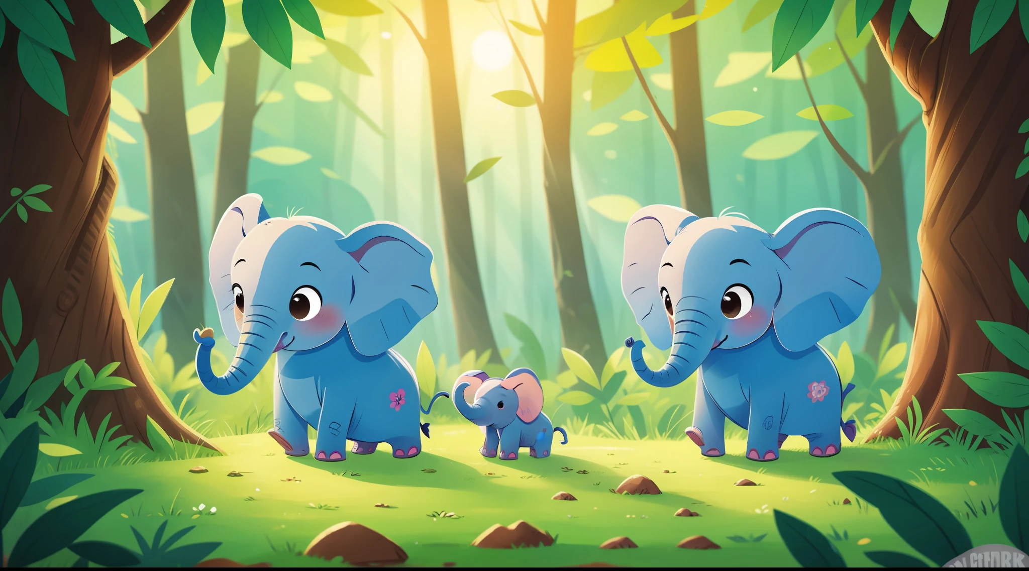 Small solitary elephant in the forest