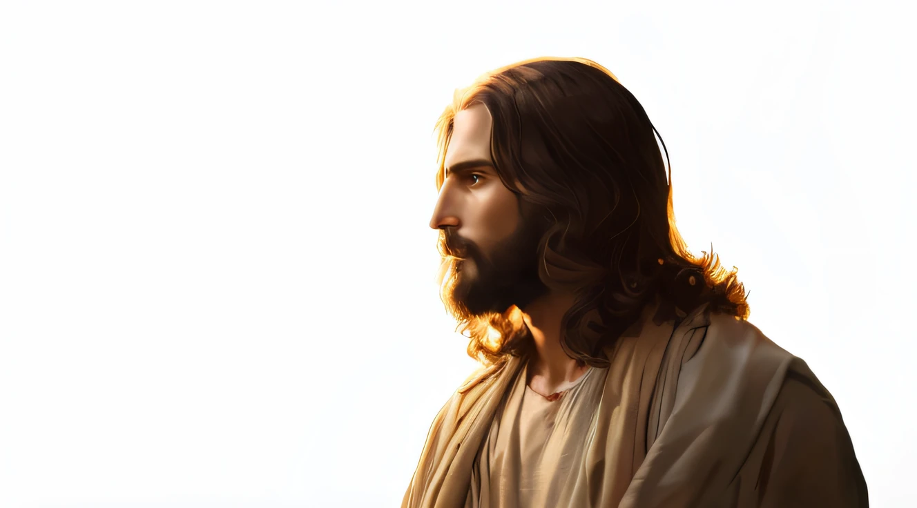 painting of a man with a beard holding a cane and a white robe, jesus christ, jesus of nazareth, portrait of jesus christ, jesus, the lord and savior, greg olsen, he is greeting you warmly, christian art, young almighty god, one of the weavers of destiny, religious imagery, jesus on cross, dressed like jesus christ, jesus face
