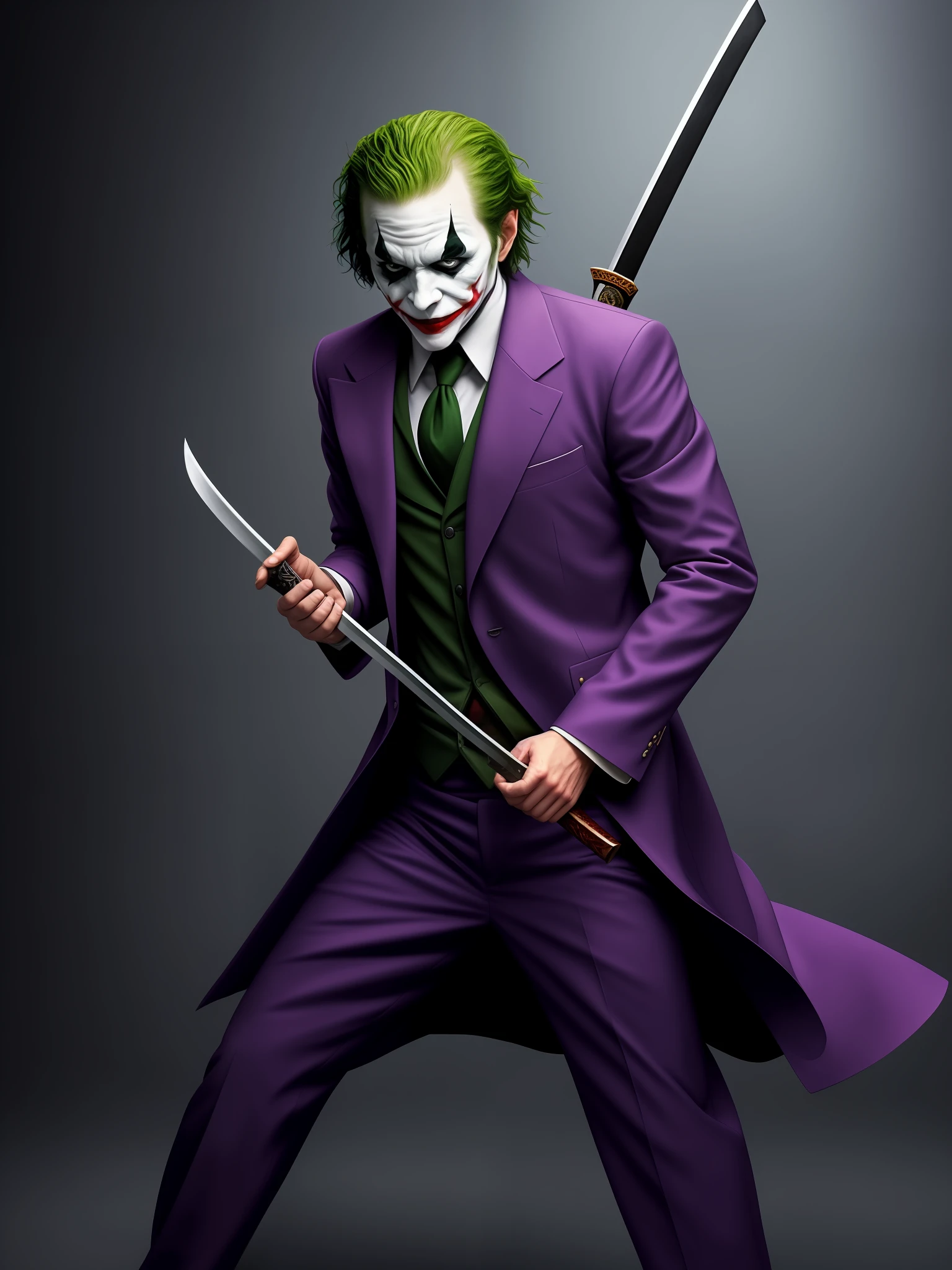 As per image, joker as a samurai, joker hold katana