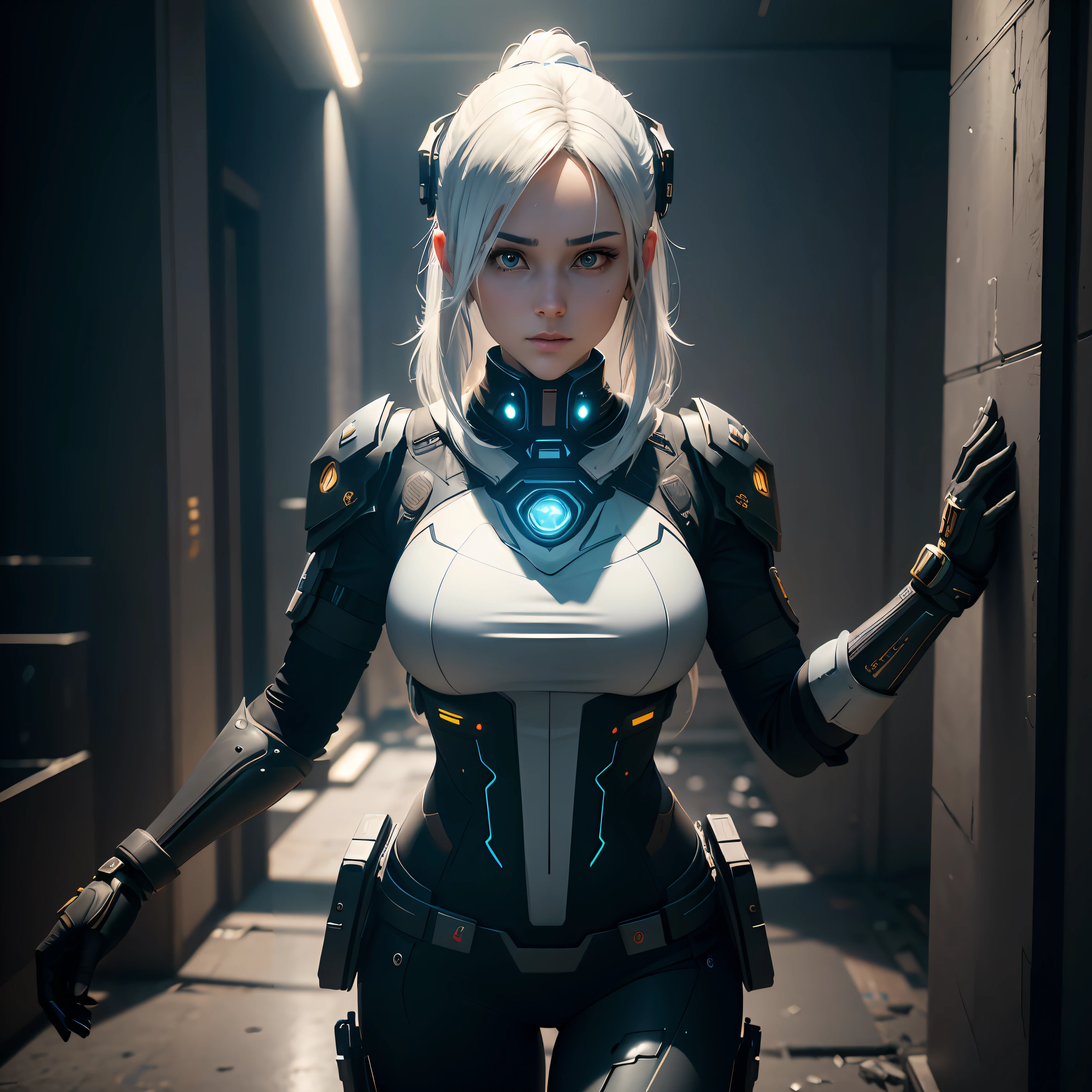 ((Best quality)), ((masterpiece)), (detailed:1.4), 3D, an image of a beautiful cyberpunk female,HDR (High Dynamic Range),Ray Tracing,NVIDIA RTX,Super-Resolution,Unreal 5,Subsurface scattering,PBR Texturing,Post-processing,Anisotropic Filtering,Depth-of-field,Maximum clarity and sharpness,Multi-layered textures,Albedo and Specular maps,Surface shading,Accurate simulation of light-material interaction,Perfect proportions,Octane Render,Two-tone lighting,Wide aperture,Low ISO,White balance,Rule of thirds,8K RAW, --auto