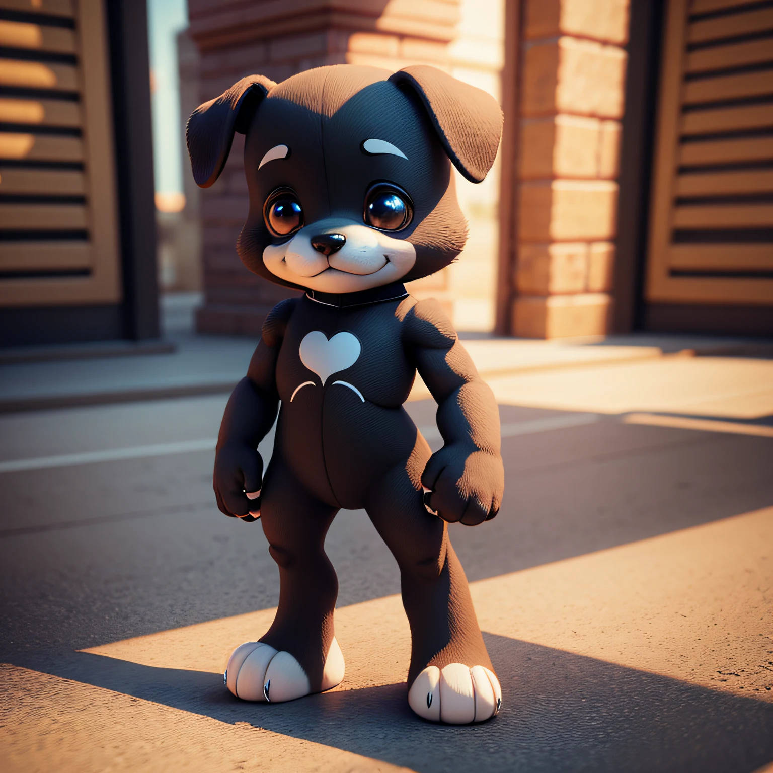 Puppy humanoid standing cute 3D cartoon IP image --auto