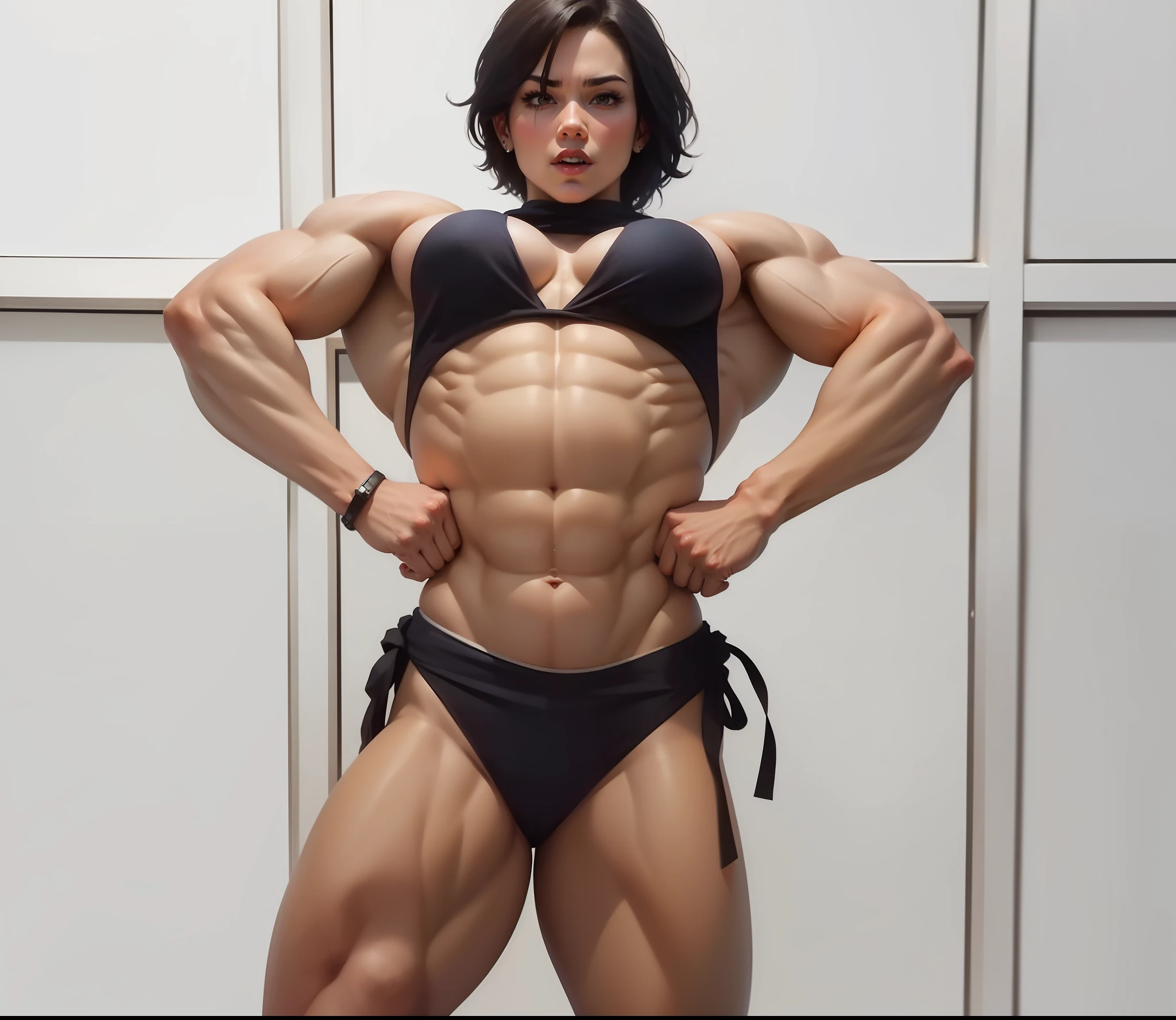 Extremely muscular and large woman