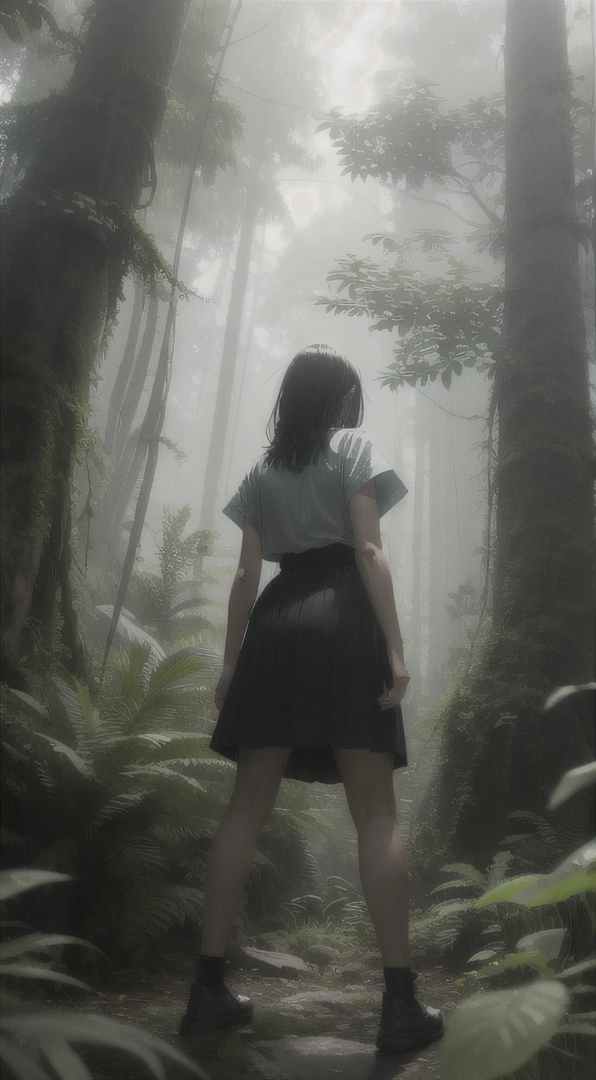 BREAK(dense jungle:1.2)(huge trees:1.2)(forest:1.2)(portrait:1.2)(fullbody:1.2)(from the back:1.2)(adventure girl:1.2)(commencing adventure:1.3)(brave pose:1.2)(fearless)(best quality:1.2)(attention to detail:1.2)(best quality:1.2)(perfection:1.2)(unearthly creatures flying:1.2)(windy:1.2)(raining:1.2)(night time:1.2)(artistic lighting:1.2)(sense of adventure:1.3)(eerie:1.2)(focus point:1.2)BREAK
