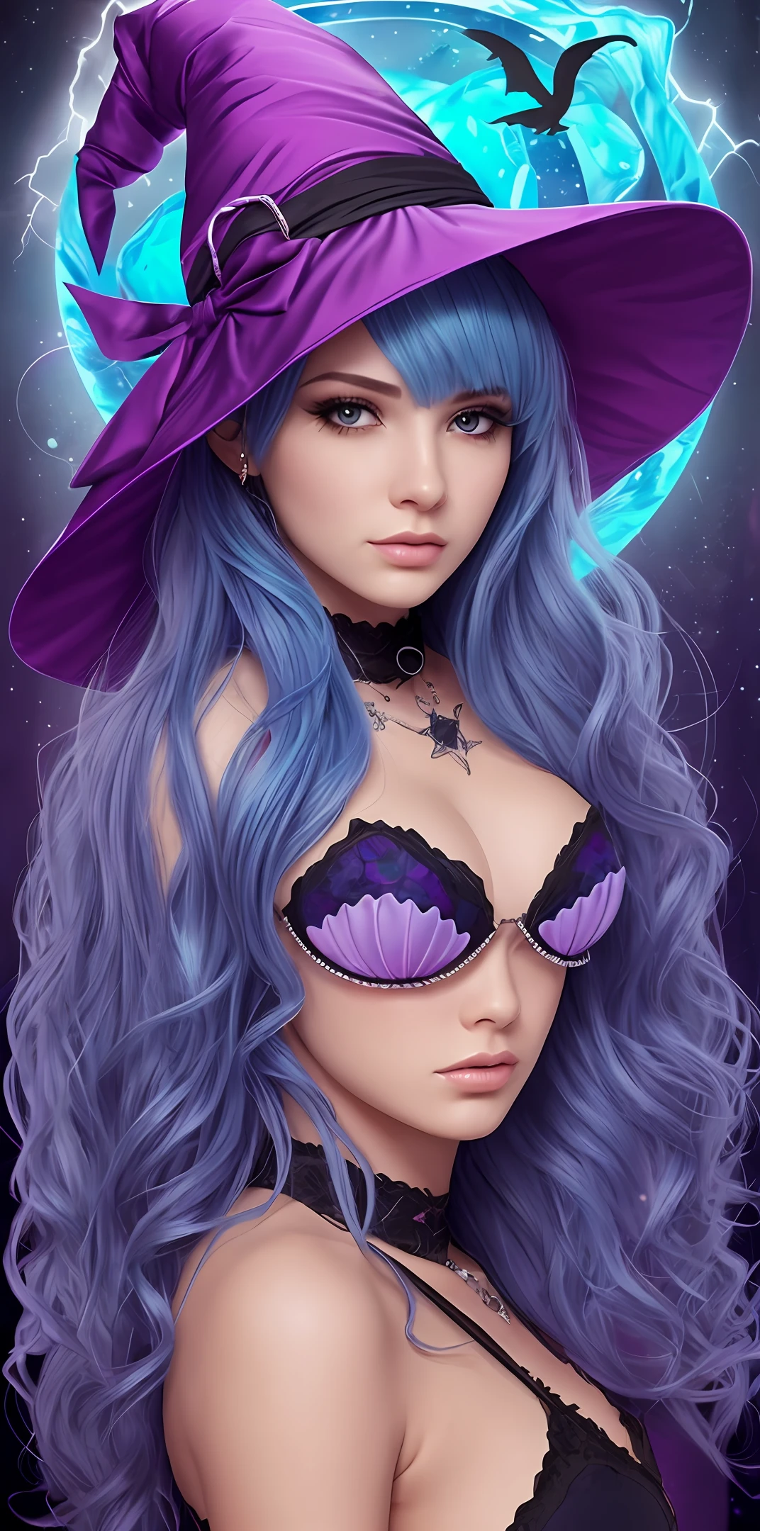 blue hair, female, witch, ice --auto --s2