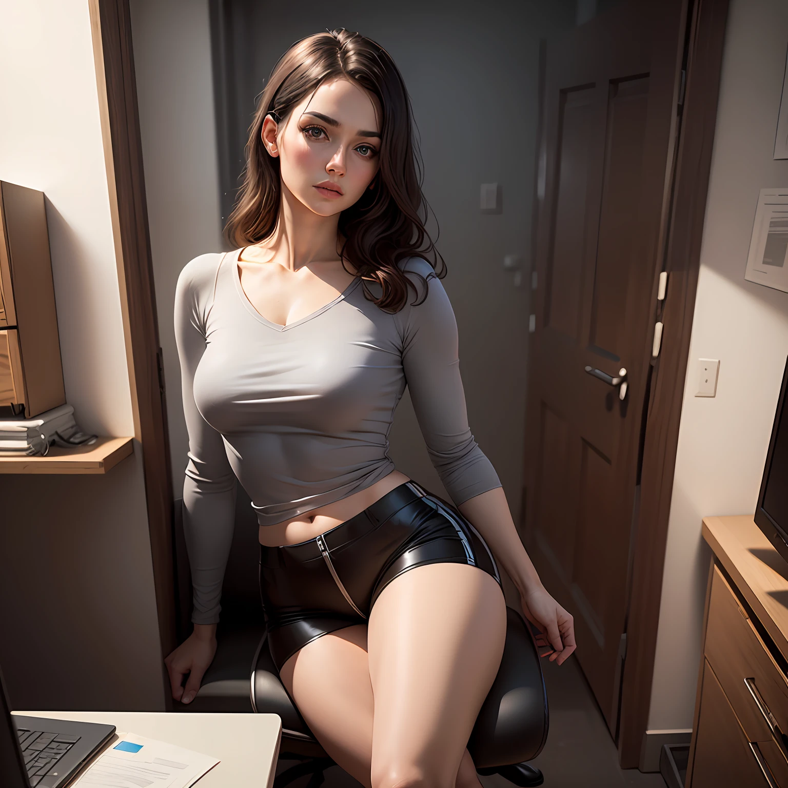 8K photos,sportrait,ultra-realistic realism,OL Office,Thin wearing transparent alluring,