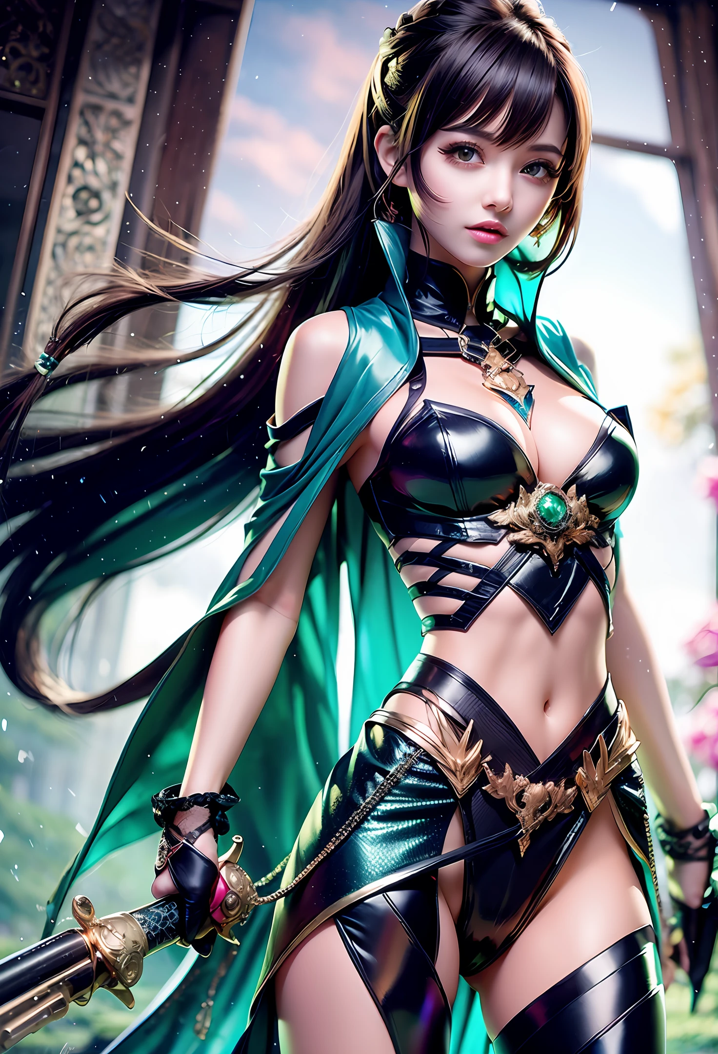 Male demon hunter long black straight hair green eyes two guns --auto --s2