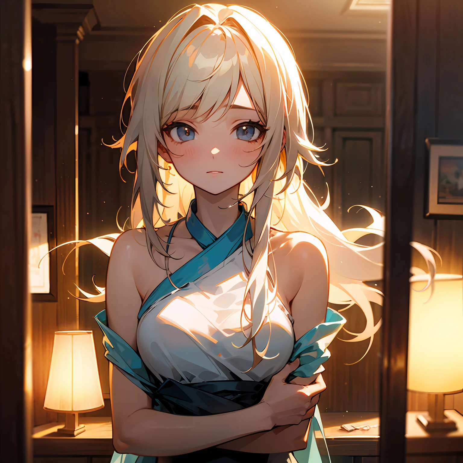 zori,glass,Long-haired girl,Vacated,Light,HD beauty CG