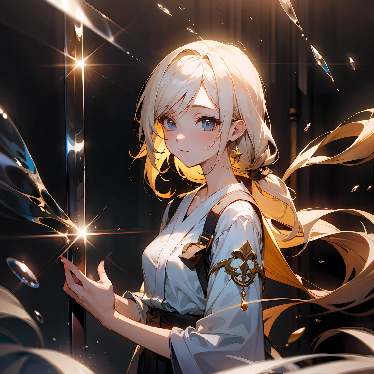 zori，glass，Long-haired girl，Vacated，Light，HD beauty CG