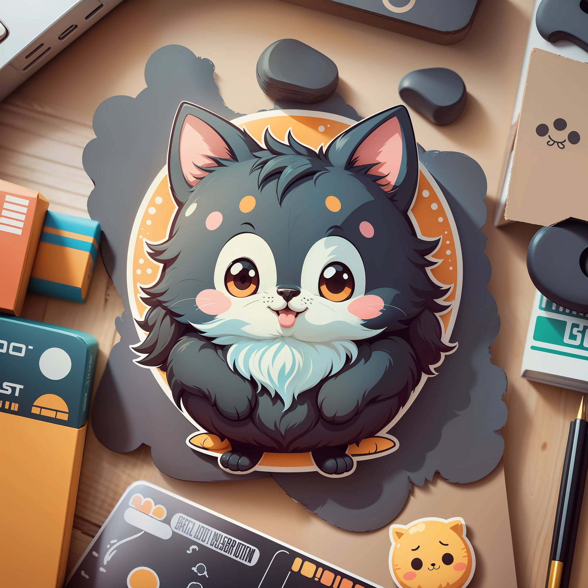 tshirt design, 2d, vector illustrations, sticker, Solid coating, simple animal, Vibrant colors, Pop atmosphere, Cute design, Cute animal characters,