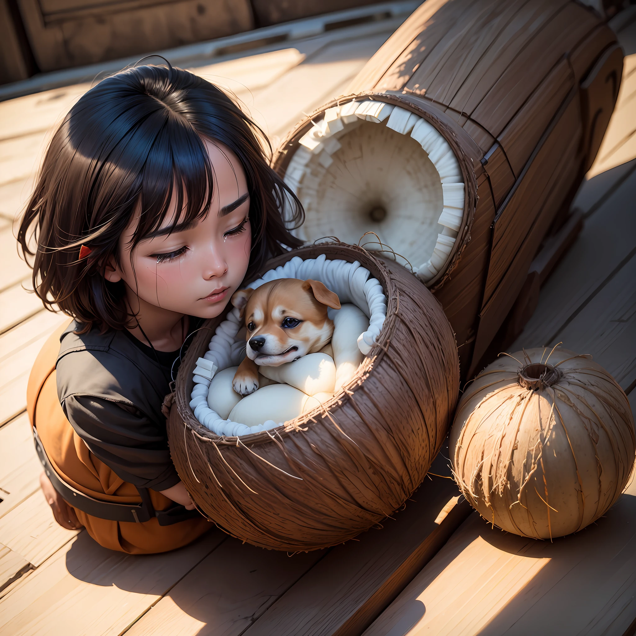 a dog,coconut,Crying --ar 9:16 --auto