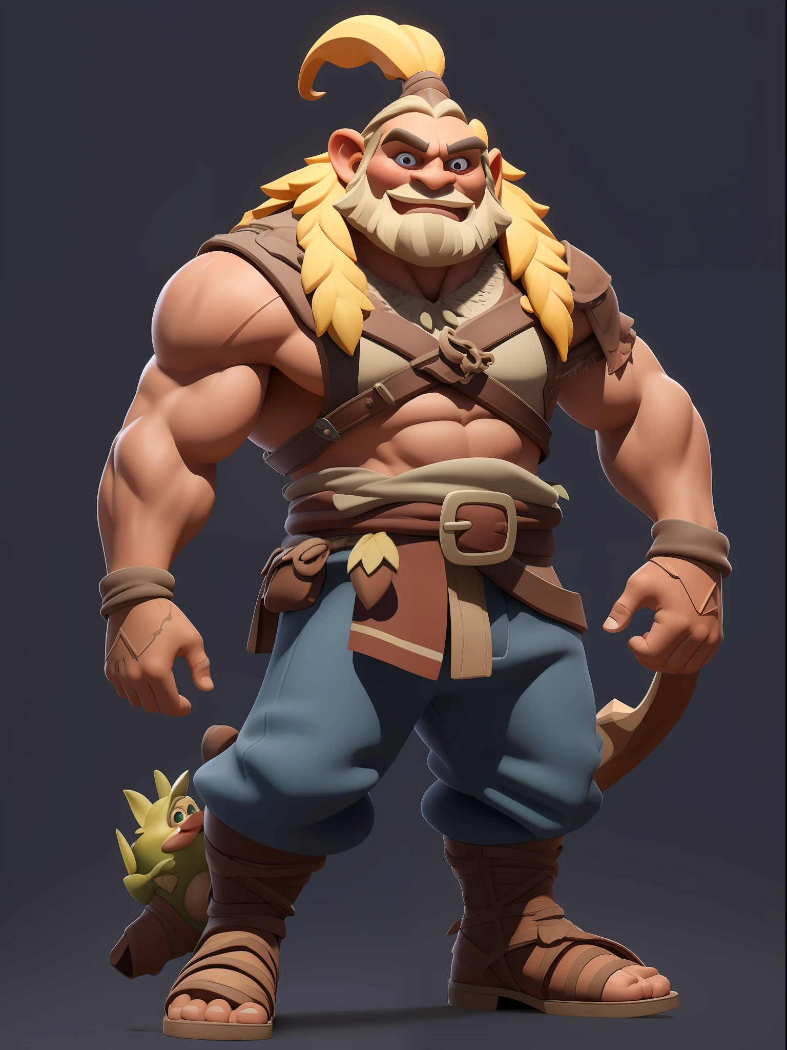 (European and American cartoon Q version、3D model rendering、gnome)1 beautiful Rapunzel、Full body standing painting,(Primitive barbarian style、Clash Royale style、Cartoon model rendering),low poly,highly details eye、beauitful face,Charming body,Complicated details,Full body standing painting,dynamicposes,white backgrounid,tmasterpiece,best qualtiy,Best resolution,8K,
