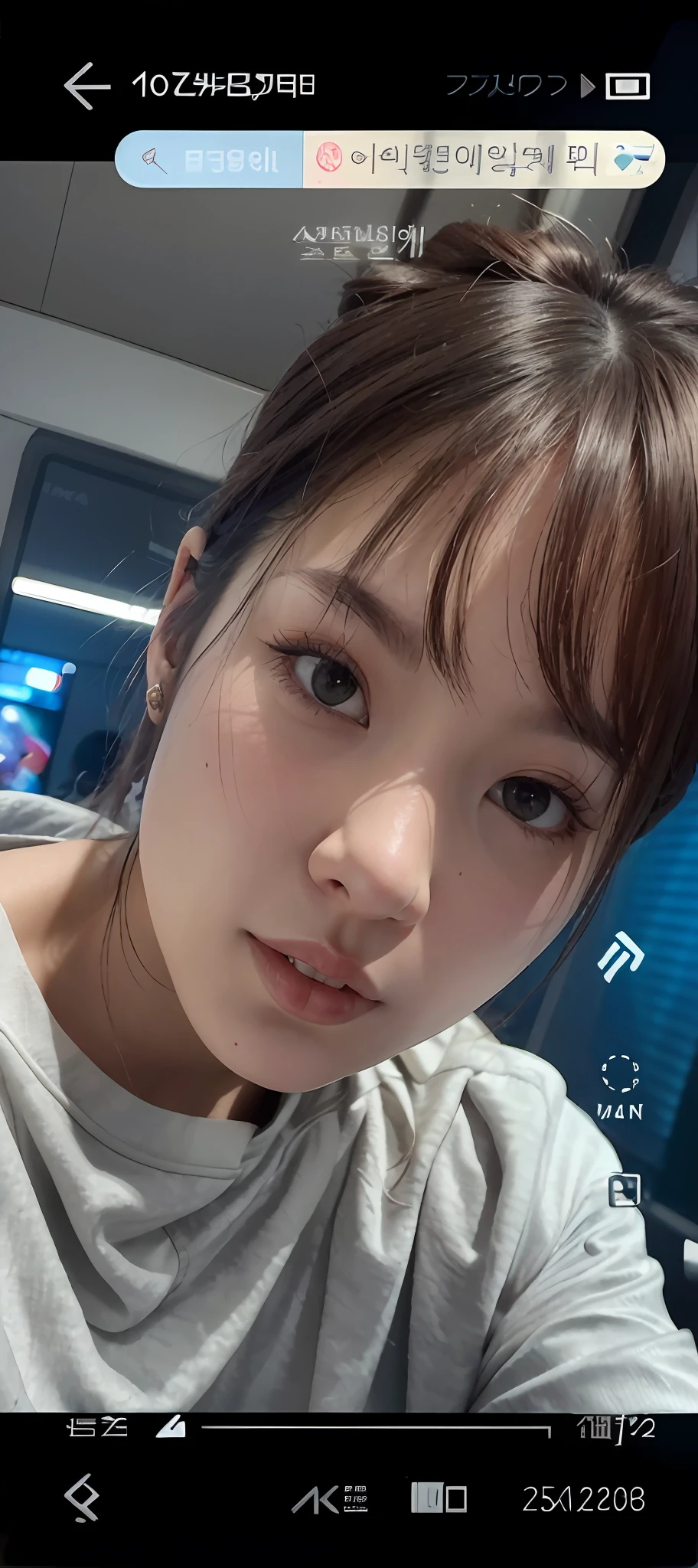 Aalfid woman taking a selfie on train with camera, 8k selfie photograph, ulzzangs, [ Realistic photo ]!!, wan adorable korean face, sakimichan, face with artgram, Photo - realistic ), with cute - fine - face, clear cute face, young lovely Korean faces, park jimin, lalisa manobal