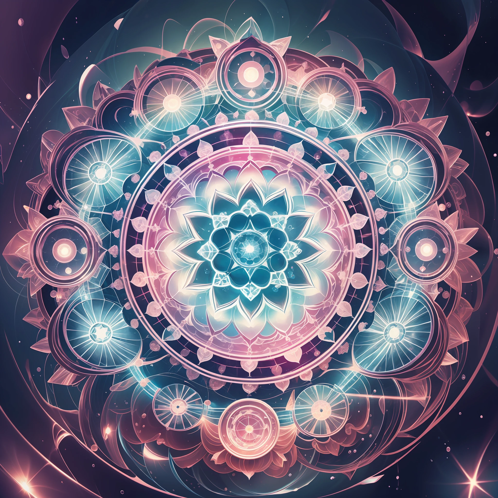 What feels like a mandala、The energy、Feel infinite、Create art similar to the saturation of many of the colors