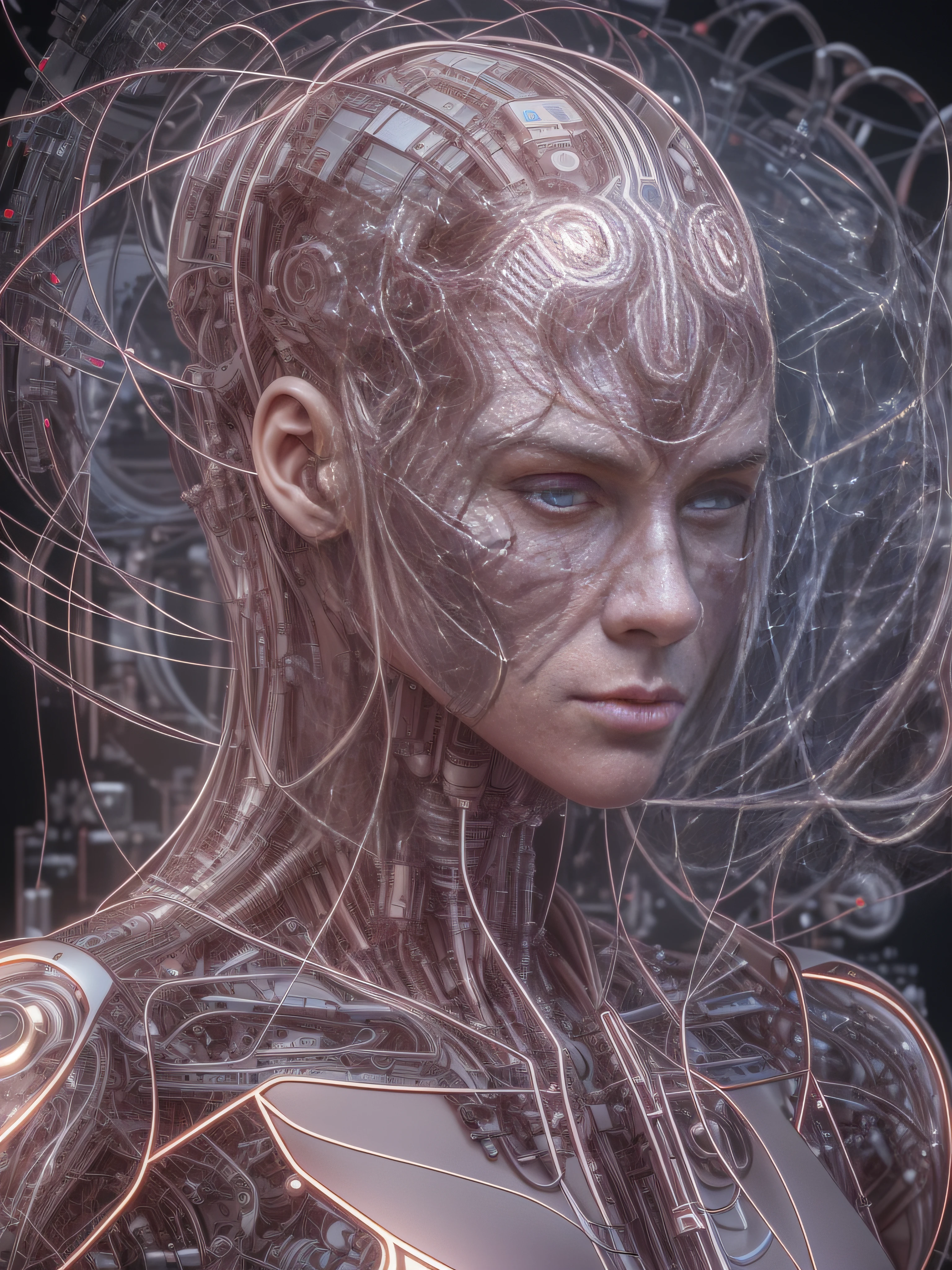 (The art of leading technology,1.4),Technology and the future,Ahead of the curve,(Electronic systems: overhead humanoid robots,Naked muscular masculinity:1.2),(tmasterpiece,best qualityer,Official fine art, Aesthetics:1.2),(Hyper-detailing),((see-through thong:1.2))((Biopunk,Cyborg man:1.1))((various old tvs in the background:1.1))finely detailled,(scybernetic,hight contrast),(Have a detailed brain that you can see:1.3),(Artistically),(Complex lines),Clear lines,s fractal art,(nakeness,Muscular macho,full-body portraits,see-through thong,Extreme closeup:1.1),(Muscular macho,Skin tone transparent tweezers:1.1)(,With a delicate heart that can be seen:1.1),The perfect facial features of a supermodel,whole body show(muscles cable wires:1.2),Large scene composition,Perfect pectorals and abs,Extremely provocative and sexy(Add details),(detailedbackground:1.2),(|cyber punk perssonage,core,),A high resolution,extremy detailed((Supermodel face Realistic skin,Ultra-artistic,I only wore a pair of thongs with a clear complexion,The structure of the large with a thick erection inside is faintly visible:1.2))((whole body display,Extreme detail:1.2))(Canon M50|100mm|sharp fokus |Gently|ultra-realistic realism |The is very detailed|intricately details |blood vessel :1.2)