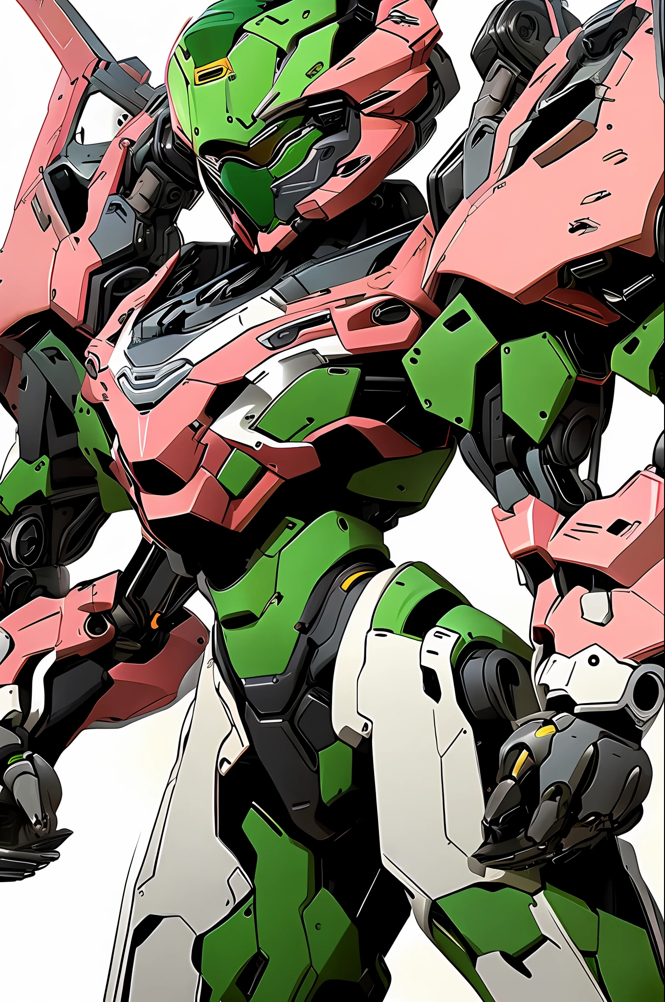 1girl wearing mecha suit
ink art, flat color, high contrast, stylish
absurdres, best quality