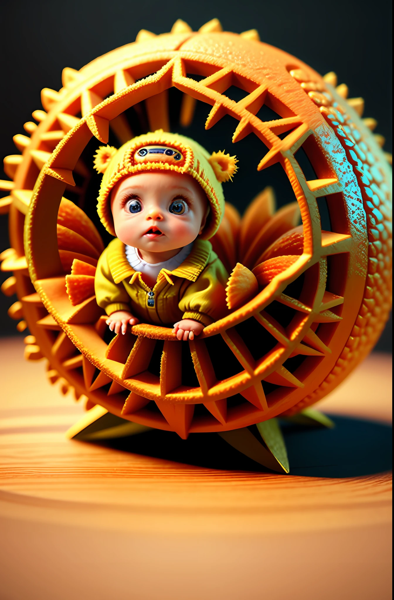 cute baby orange, octane render, unreal engine, highly detailed, intricate