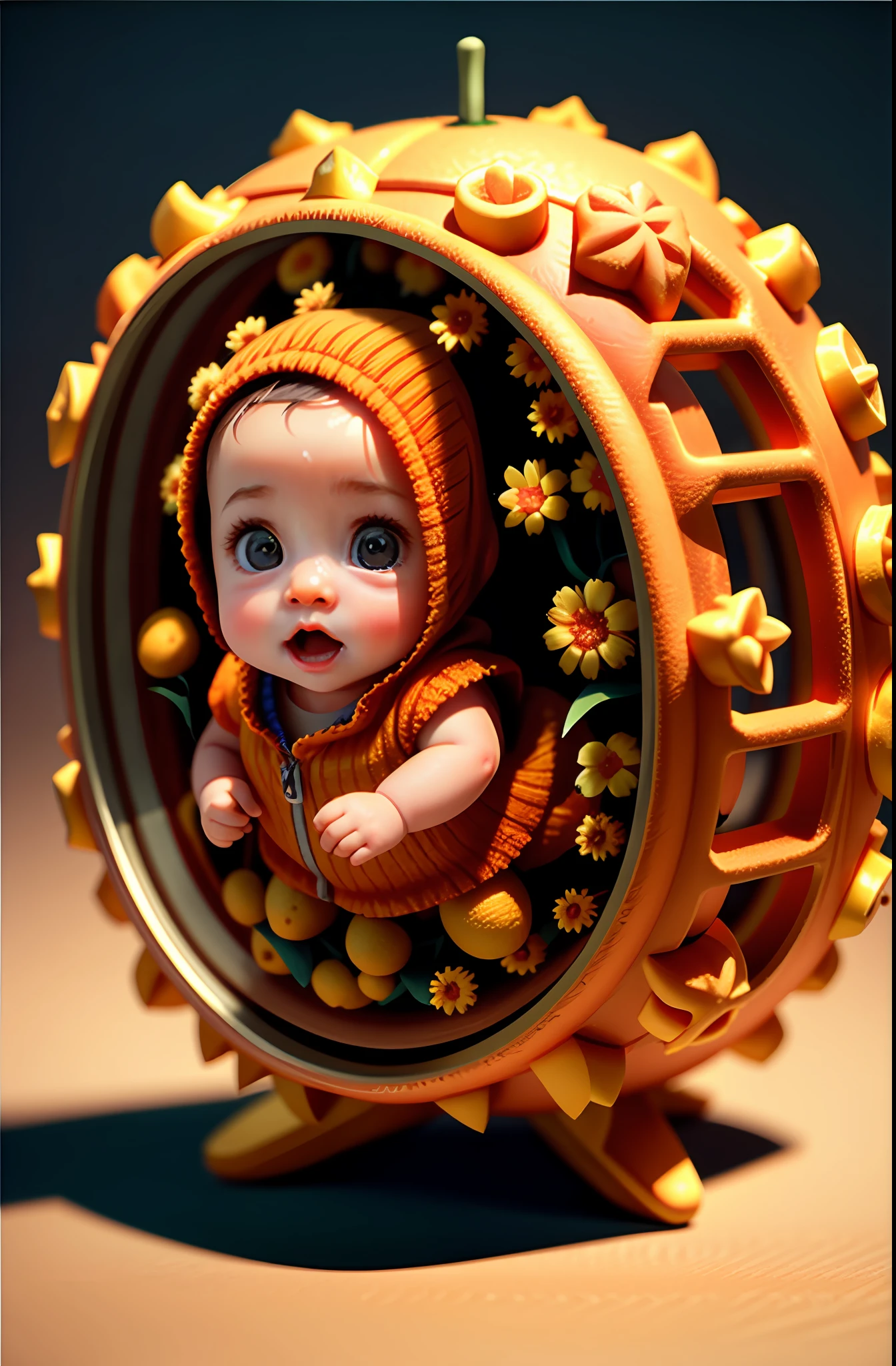 cute baby orange, octane render, unreal engine, highly detailed, intricate