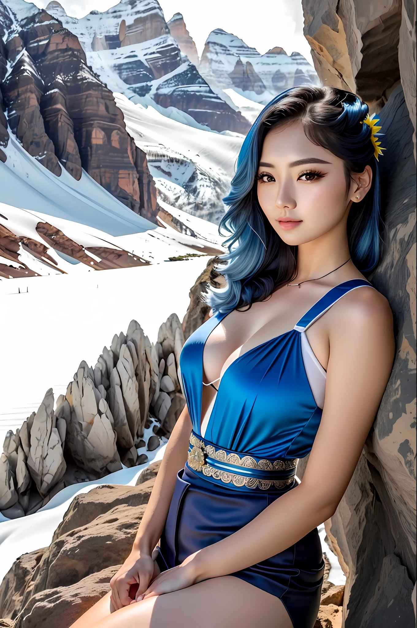 (uma bela mulher coreana sexy de 21 anos:1.2), (montanha alpina, neve, rock formations:1.2), (roupa militar branco), military aesthetics
BREAK
((melhor qualidade)), ((obra-prima)), (detalhado), realista, absurdres, 8K UHD, highes definition, ultra detalhado, textura de alta qualidade, detalhes intrincados, textura detalhada, finamente detalhado, alto detalhe, cg extremamente detalhado, sombra de alta qualidade, (lens flare, raios solares, godrays: 1.2),
QUEBRAR
(Menina Kpop bonita, coreana mista), (seios enormes:1.3), (olhos azuis brilhantes brilhantes:1.2), (cabelo azul claro:1.4), (retrato do busto:1.4)