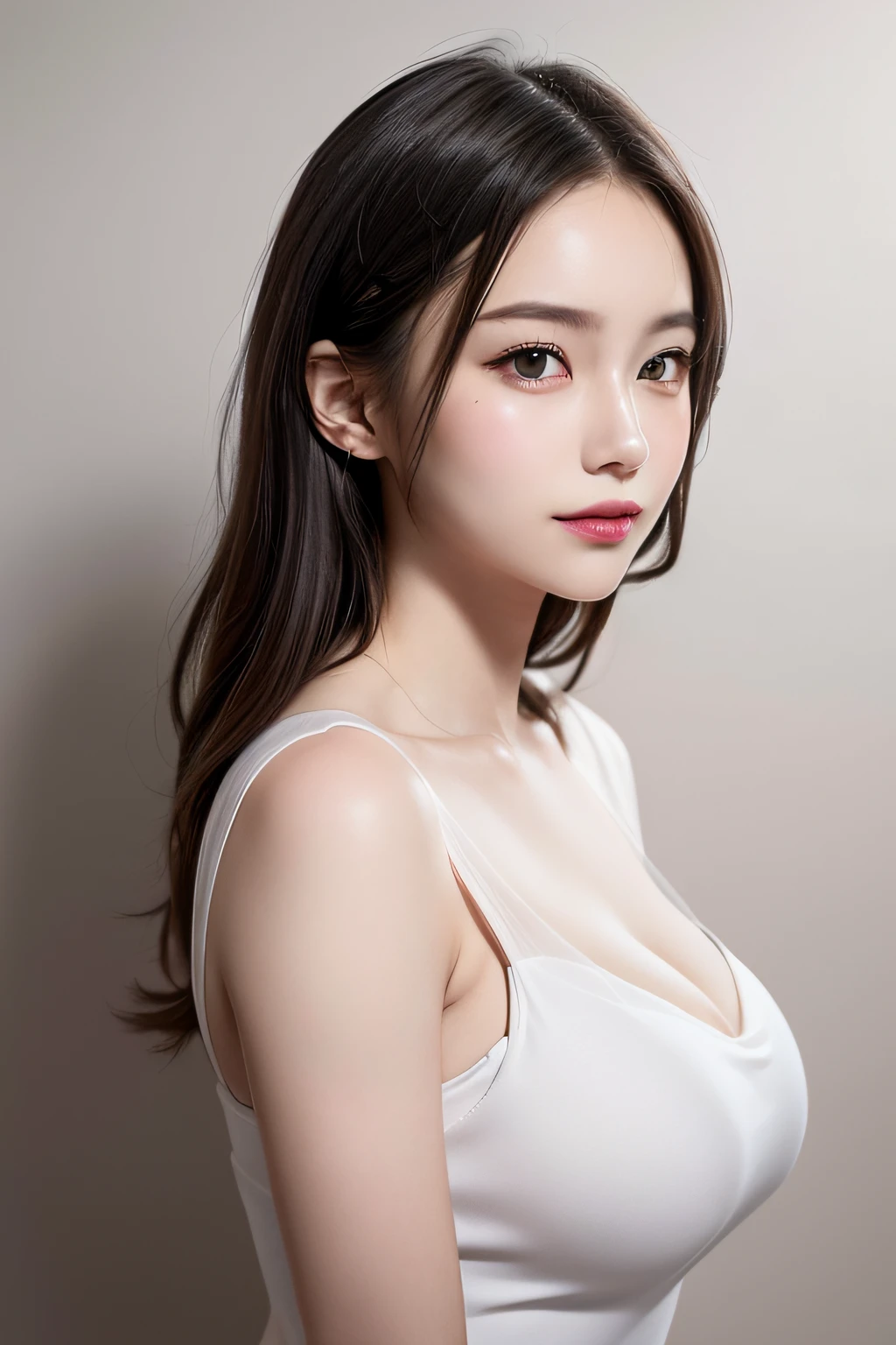photo of a 18 y.o girl, beautiful vintage color, instagram (photorealistic, high resolution:1.4), ((puffy eyes)), looking at viewer, , full body (8k, RAW photo, best quality, masterpiece:1.2), (realistic, photo-realistic:1.37), (sharp focus:1.2), professional lighting, photon mapping, radiosity, physically-based rendering, (pale skin:1.2), (medium breasts:1.2), looking at viewer, (middle hair:1.5), portrait, purple eyes, (sliver hair:1.1), bangs, (simple background:1.4), solo, upper body, realistic, (masterpiece:1.4), (best quality:1.4), (shiny skin), fashion girl, makeup, smile(skinny, closed mouth,shy:1.3), (sheer sun dresses:1.5513), (standing:1.1), medium bust, sexy pose, {NSFW:1.2},