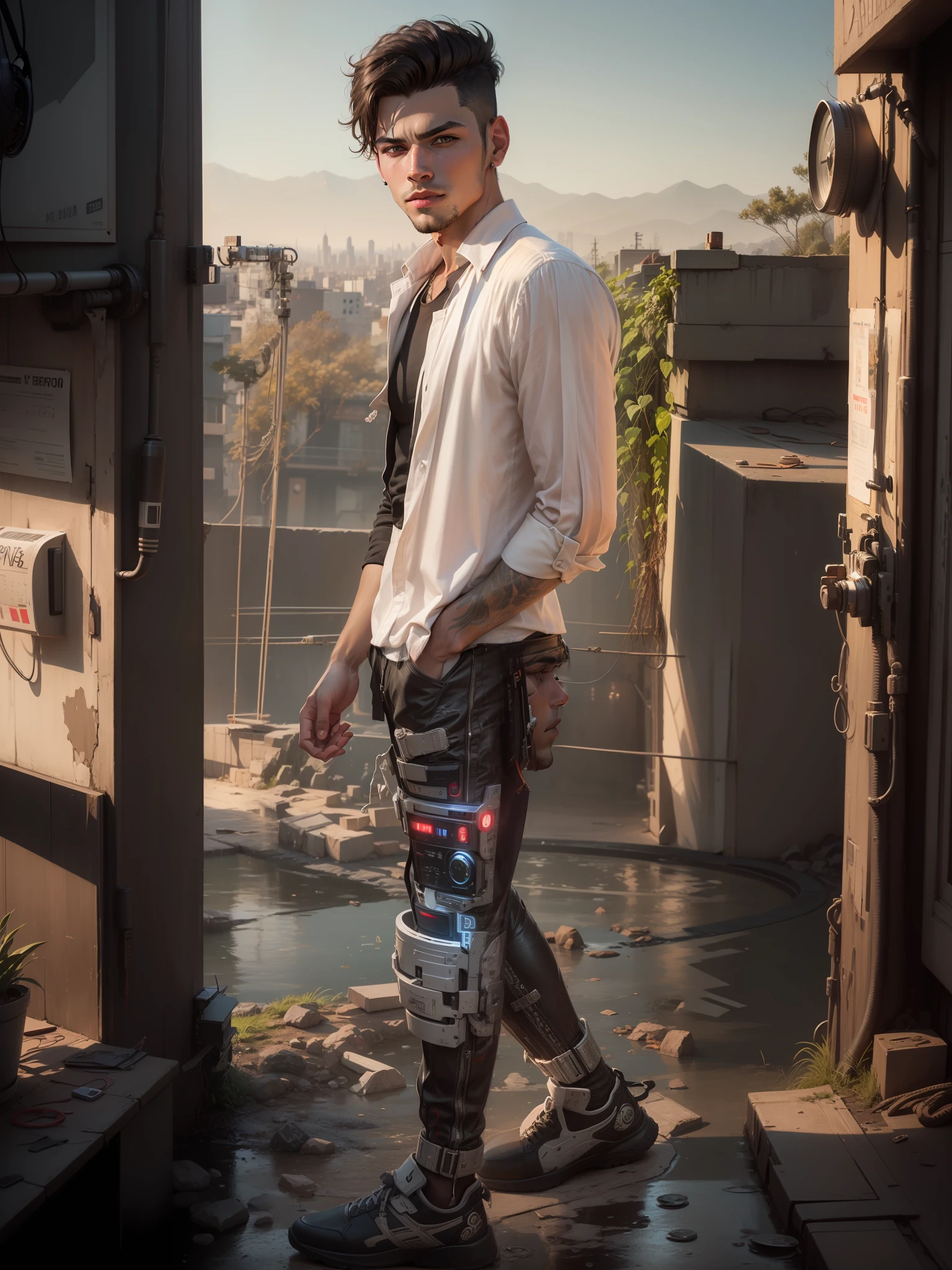 Change background cyberpunk handsome boy,realistic face,8k,ultra realistic,