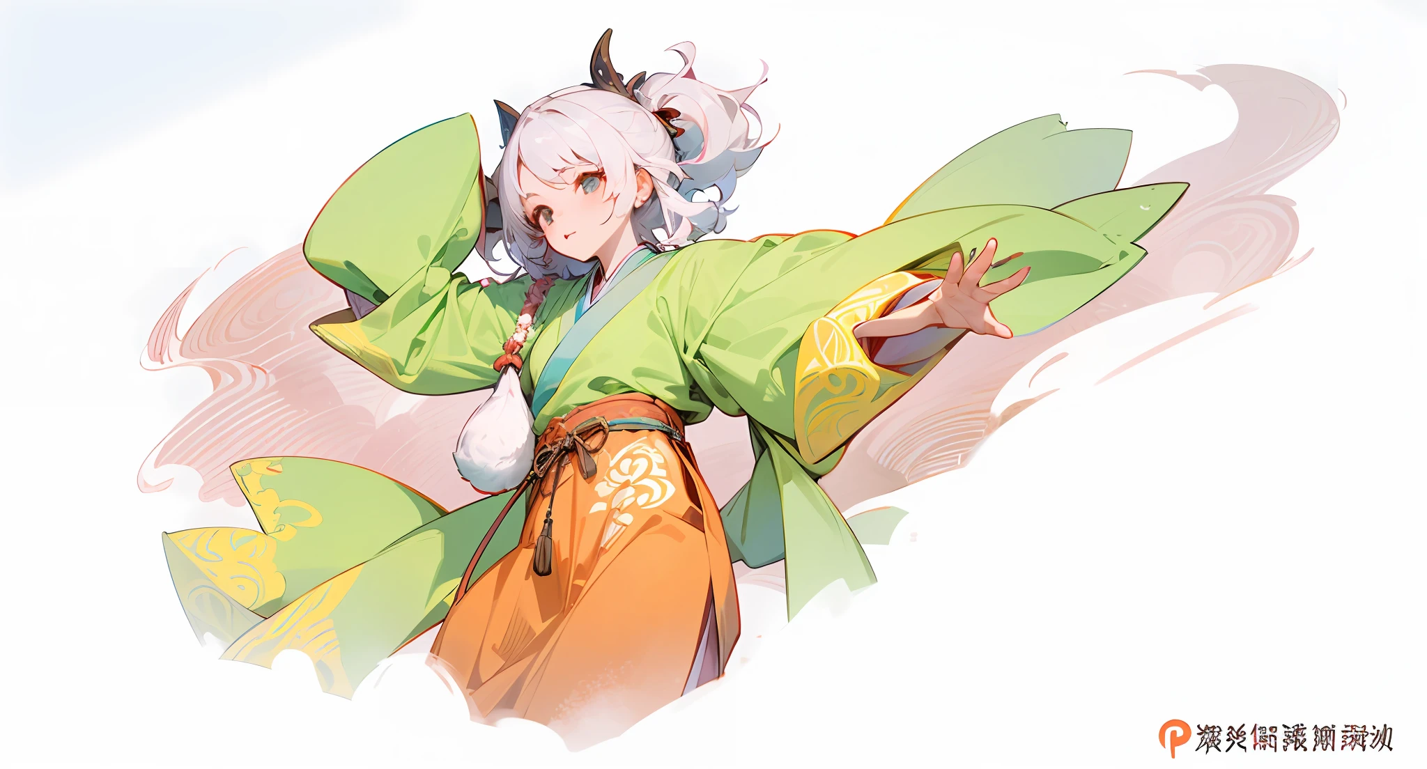 Shandong girl in Hanfu、ancient buildings、Ornate robe、Thin waist broadband、Luxurious ornaments、Noble and elegant、Ancient and solemn、The roof is carved with beams and painted buildings、Gorgeous pattern、History and culture
