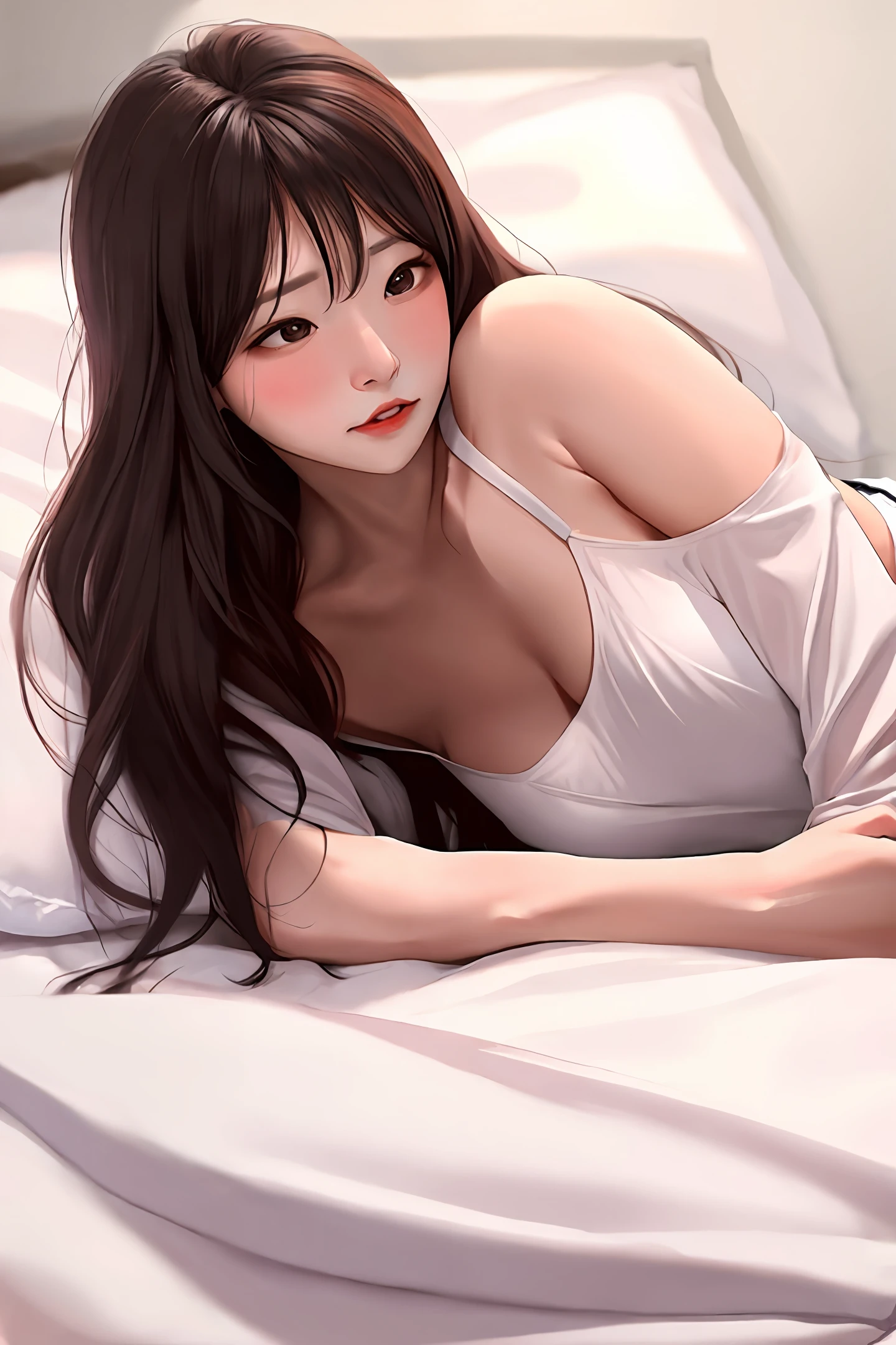 Lori is shy,Craving, thirsting, hunger and thirst,Lie flat on the bed and spread your thighs