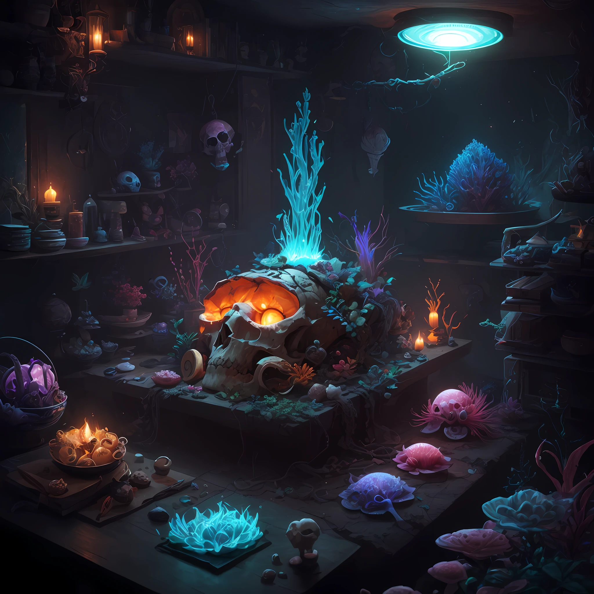 Calavera de la Diosa, Ram skull, medusa, orchid, Pez betta, bioluminiscente, intrincadas ilustraciones de Tooth Wu y beeple. Renderizado de octanaje, tendencias en Artstation, greg rutkowski very coherent symmetrical artwork. Kinematic, Hiperrealismo, High detail, Renderizado de octanaje, 8k, --auto