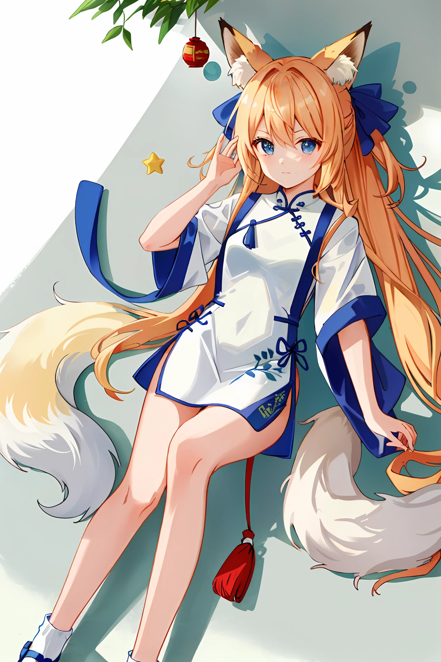 Fox tail Fox ears Cheongsam