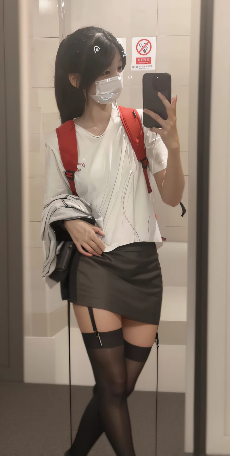 black short skirt,black lence stockings