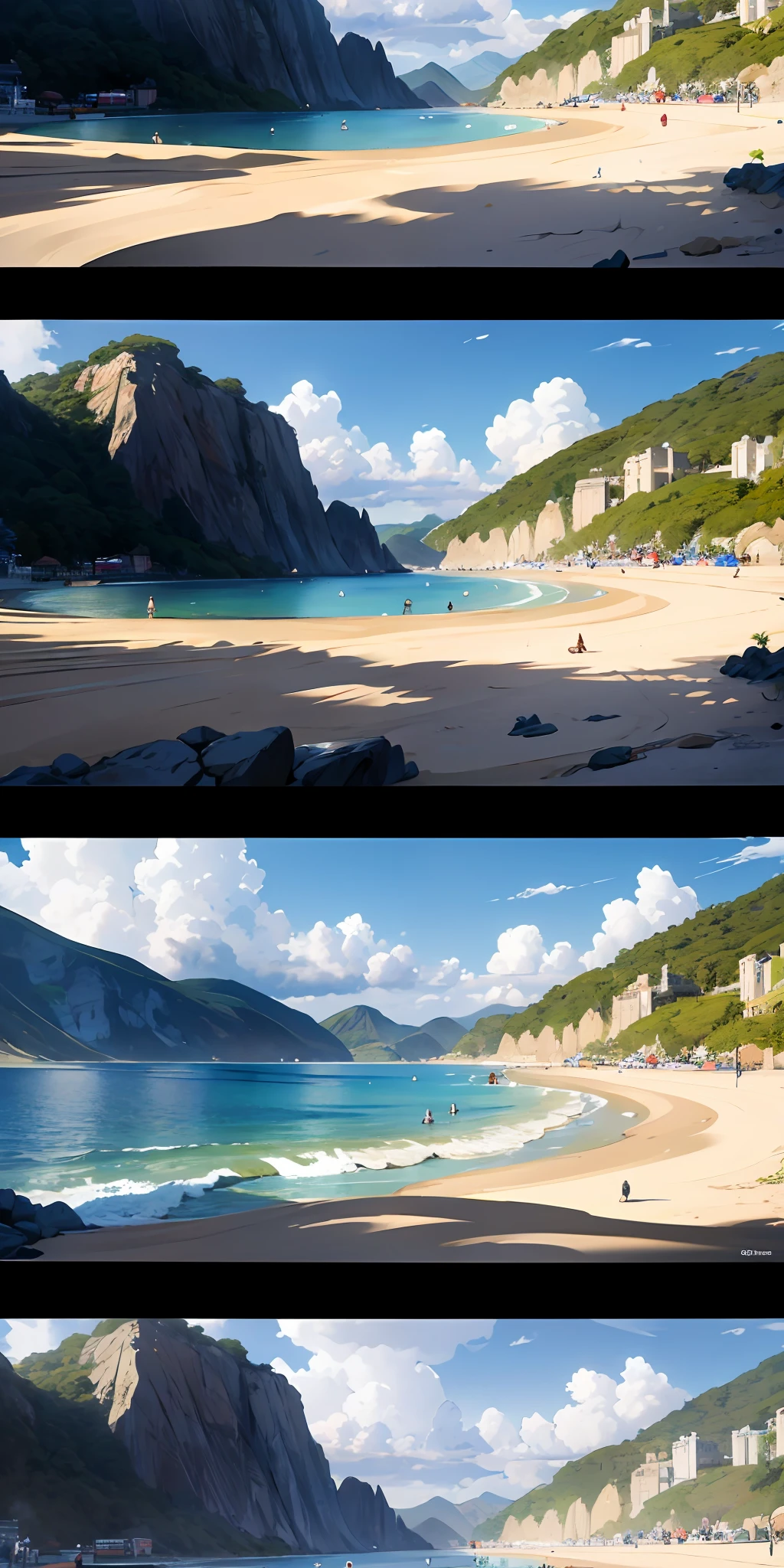 Ridiculous resolution, A high resolution, (masterpiece:1.4), ultra - detailed, sea beach