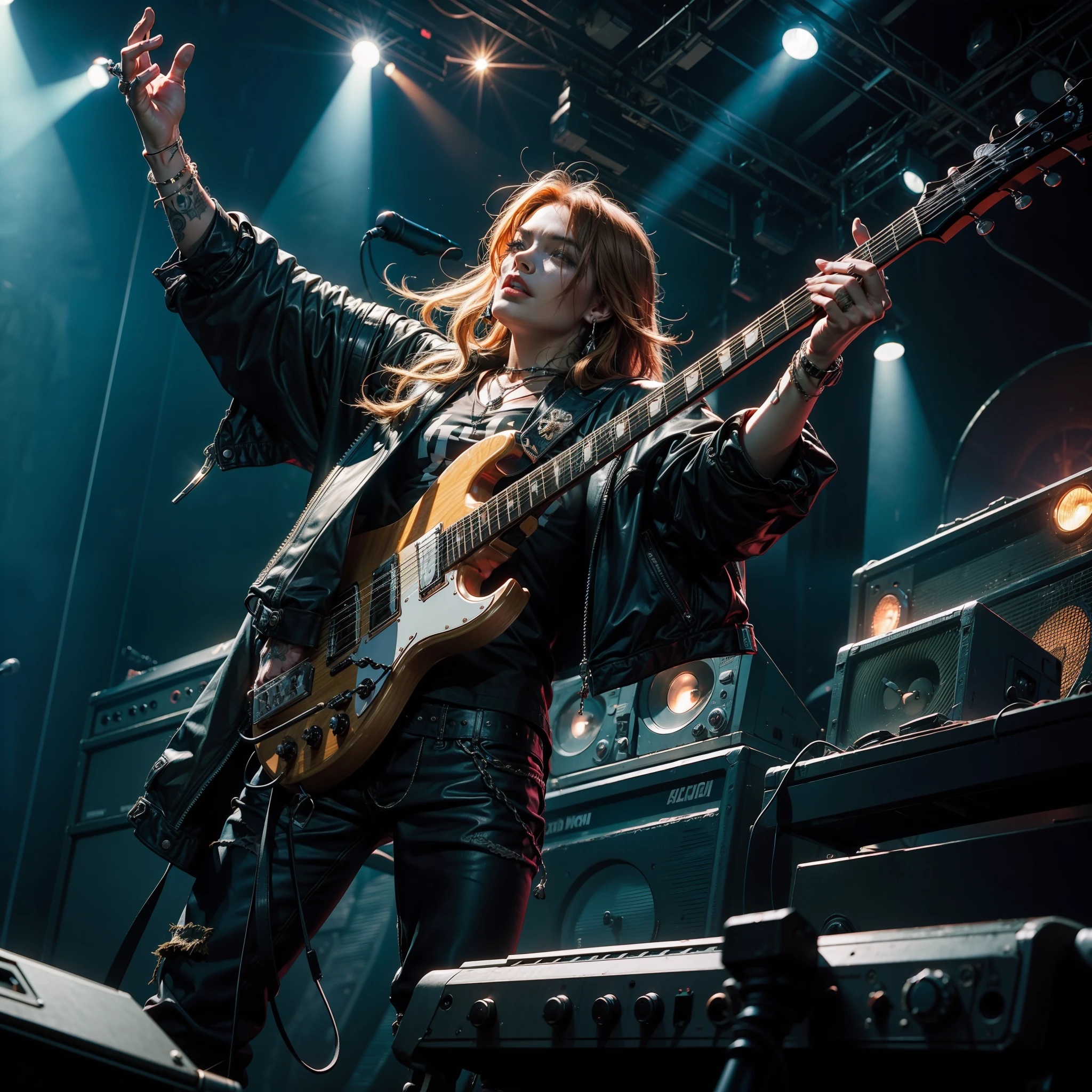Axl rose  so guns n roses em um palco de show.