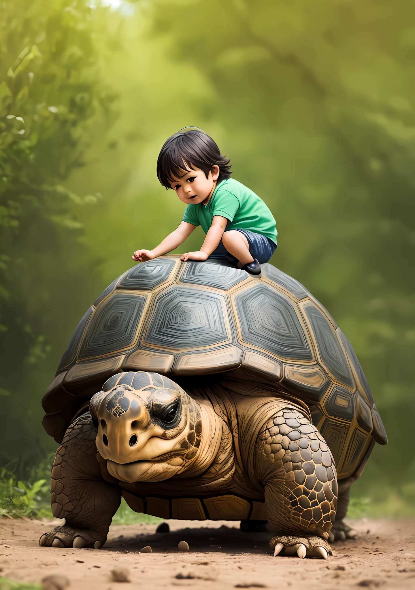 a  riding a tortoise --auto --s2