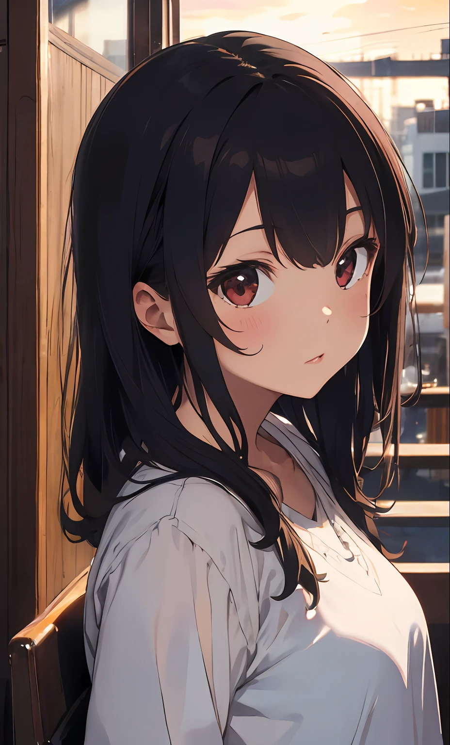 1girl in, Evening glow,