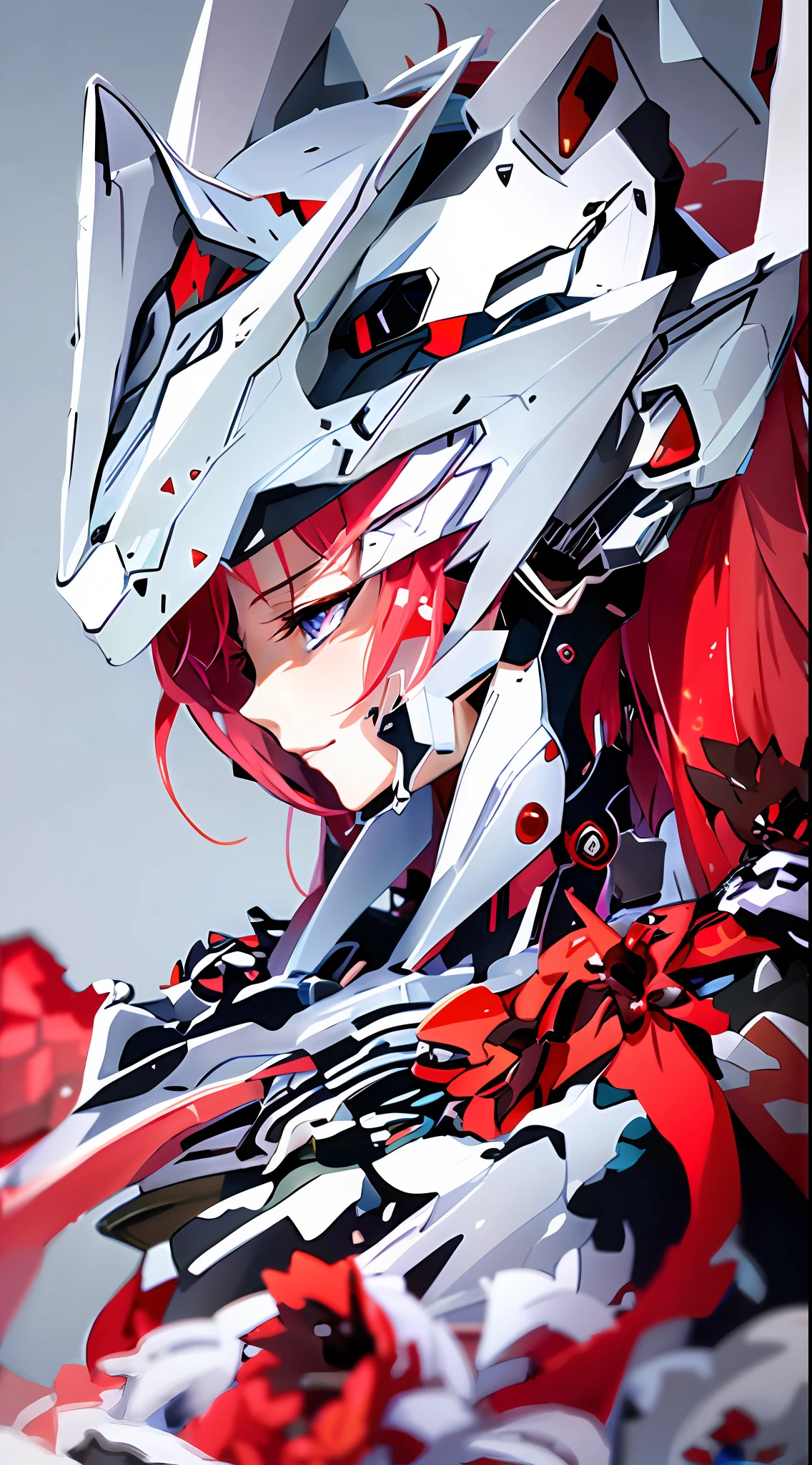 a close up of a person with a flower in their hand, Detailed digital anime art, Detailed anime artwork, advanced digital anime art, style of anime4 K, detailed anime art, Anime art wallpaper 4 K, Anime art wallpaper 4k, Anime wallpaper 4K, Anime wallpaper 4 k, anime robotic mixed with organic, Digital anime art, digital advanced anime art