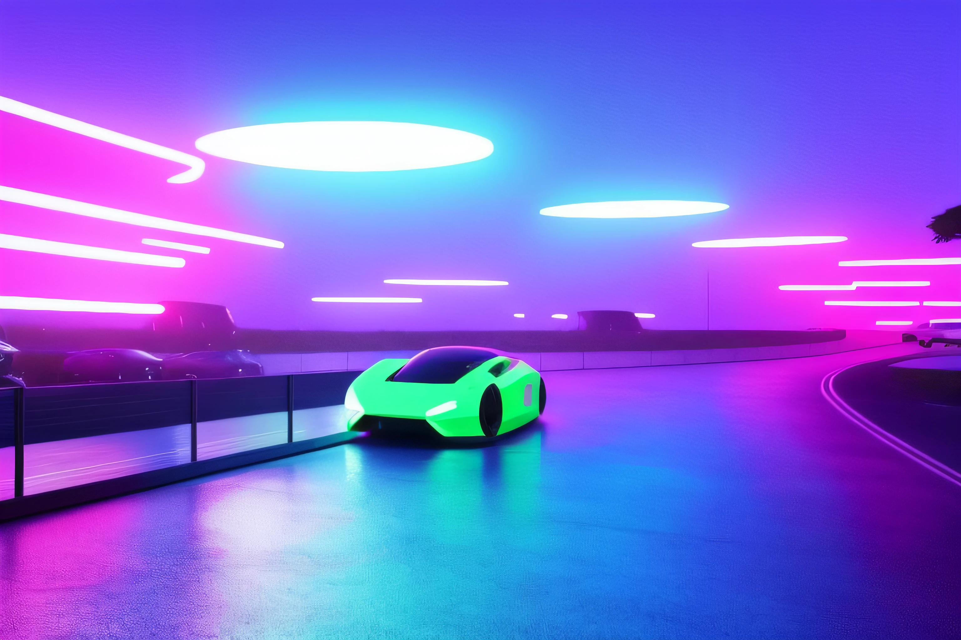 Neon fog futuristic Dunedin New Zealand movie rim lighting octane rendering wvebg1