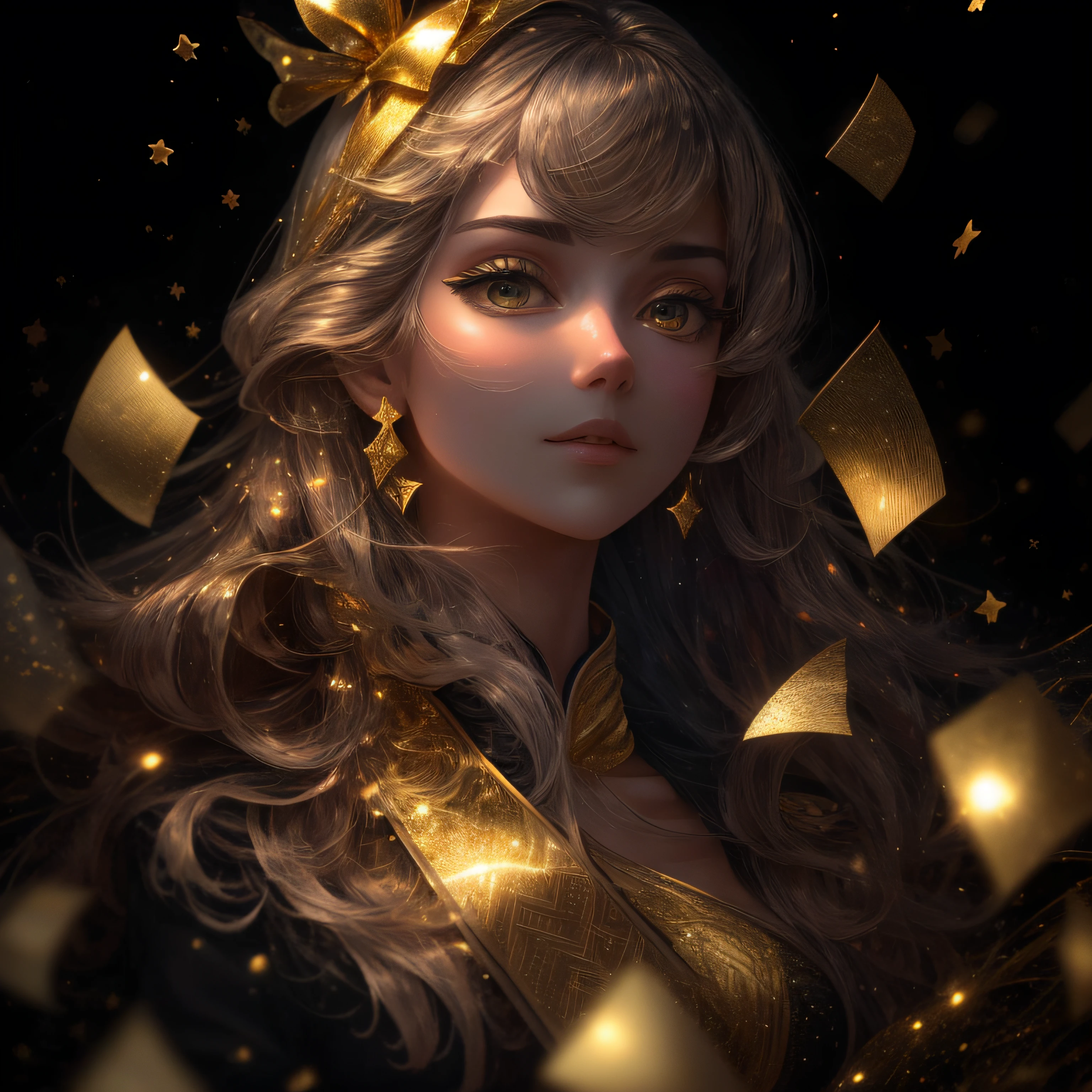 with details，high qulity，Golden streamers --auto