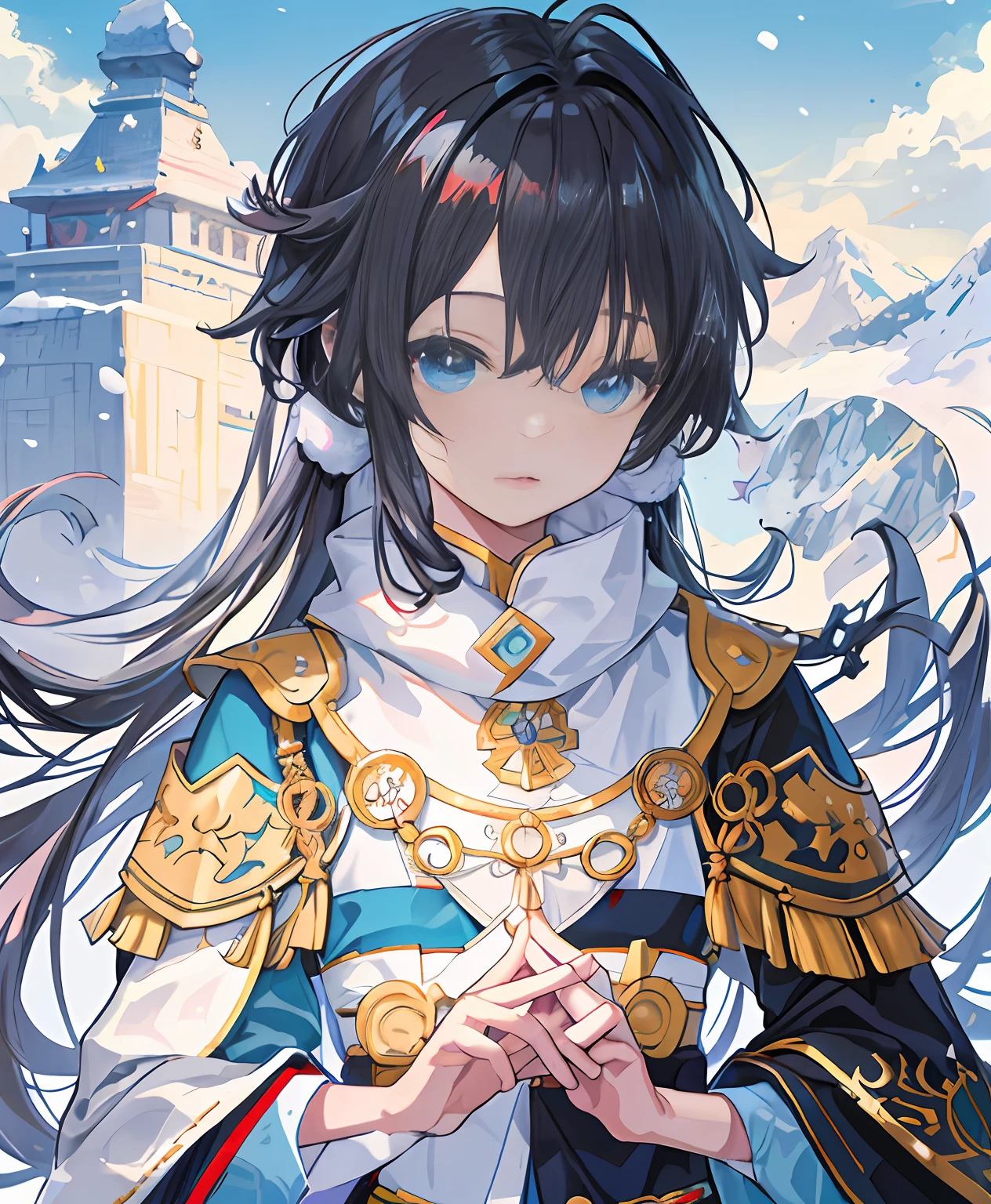Background with,and harmonious,Overall relationship,Snowy mountain background