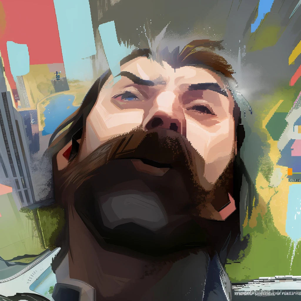 Pixelated man so that you can animate it from above as in an exhausting game