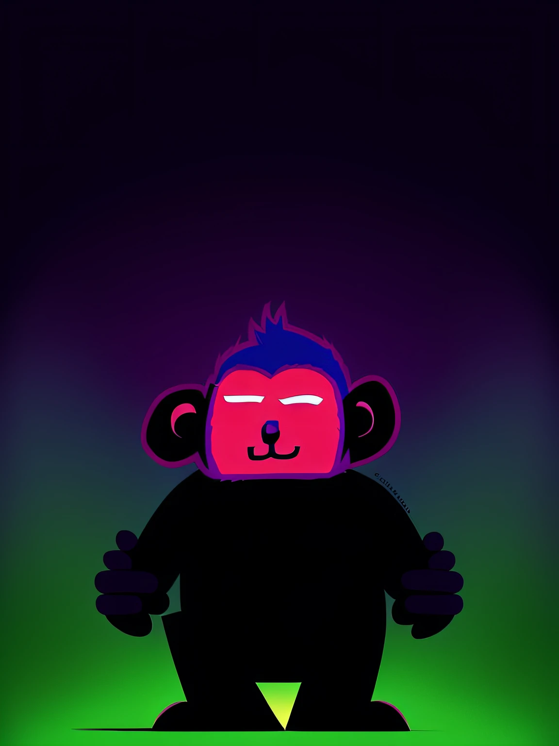 According to the picture given,Generate colorful cartoon ape images,Style Q moe,Has the form of human movement