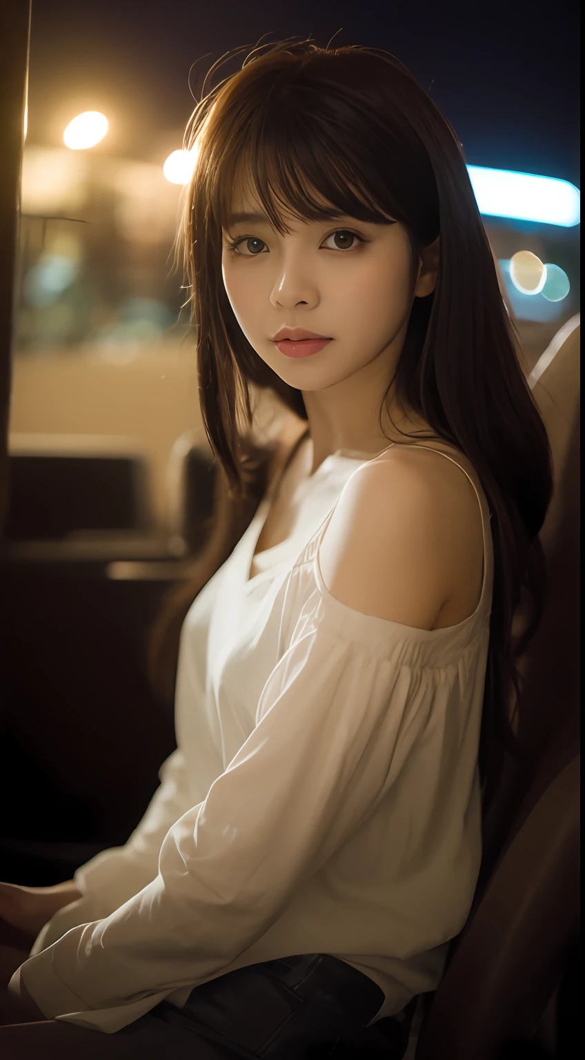 nigth，hyperedetailed photo, Beautiful Korean kpop idol Woman, [jungles|Field], Stars in the sky, Soft focus, twoddle, filmgrain, Canon RF, f/2.8