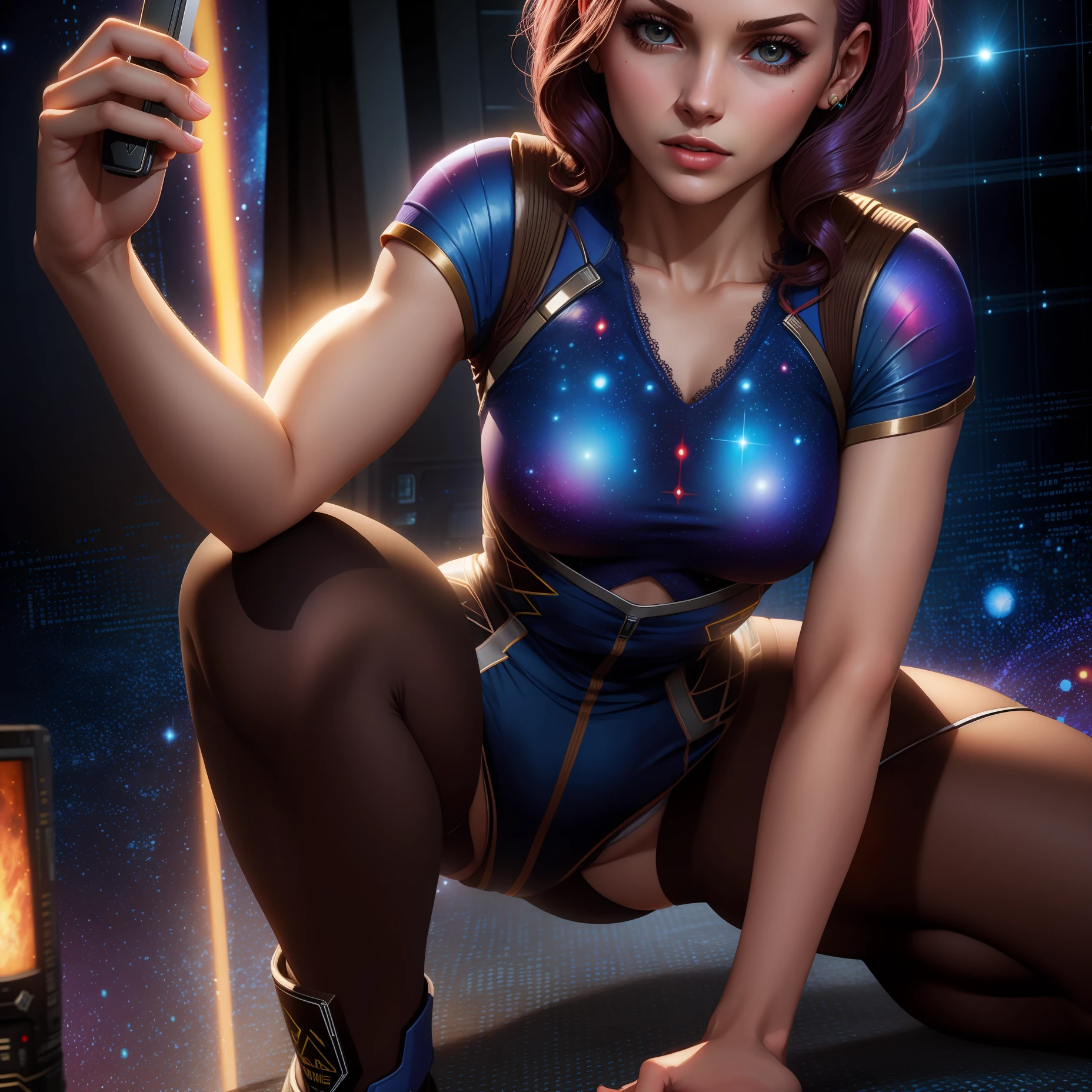 Mass effect, asari, girl, stockings,lace underwear