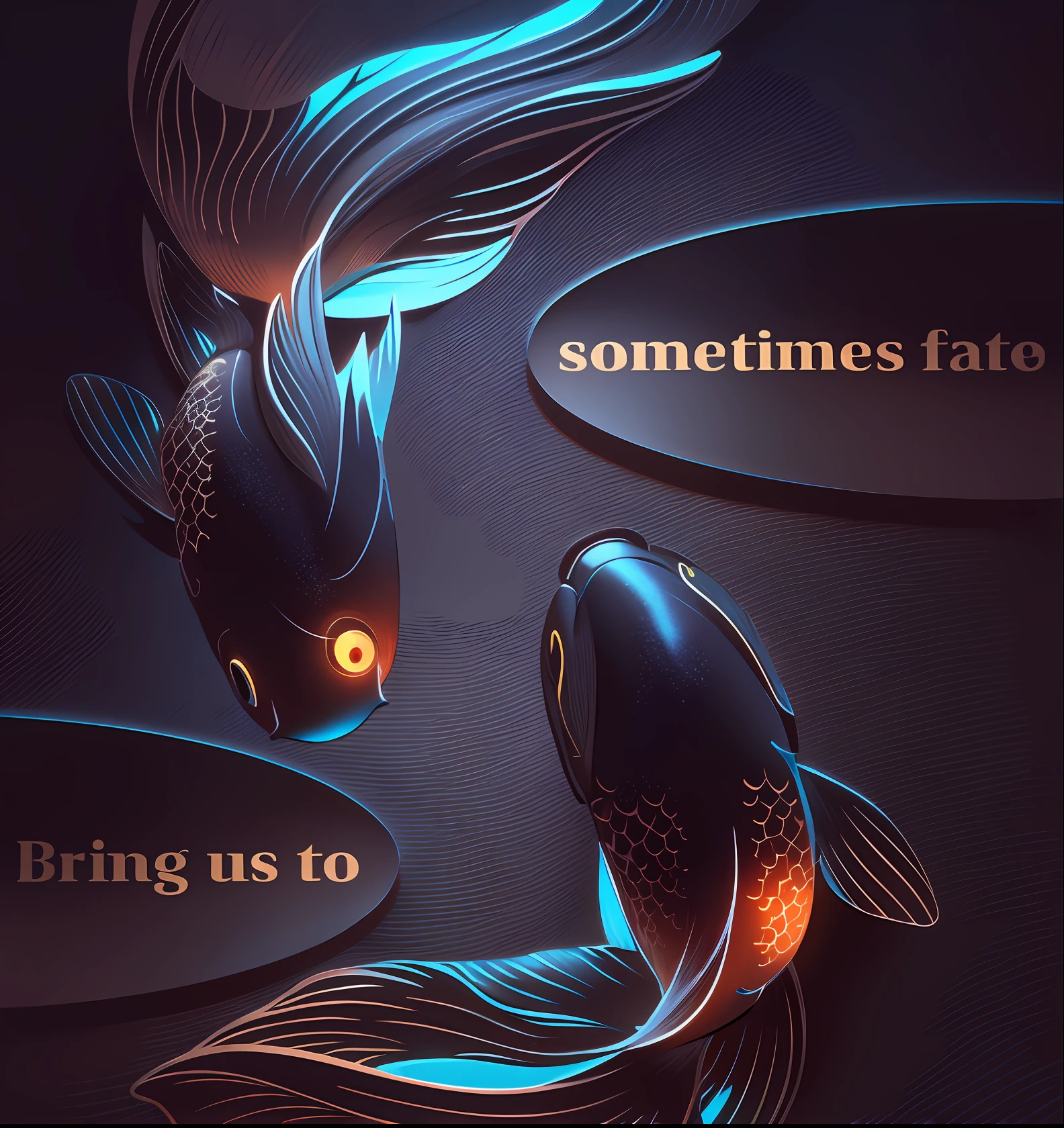 there are two fish swimming in the water with bubbles above them, fate, fishes, submerged dramatic, inspired by Sakai Hōitsu, submerged to waste, inspired by Eizō Katō, inspired by Sōtarō Yasui, koi fishes, koi fish floating in space, inspired by Shitao,masterpiece, best quality, (extremely detailed CG unity 8k wallpaper), (best quality), (best illustration), (best shadow), absurdres, realistic lighting, (Abyss), beautiful detailed glow